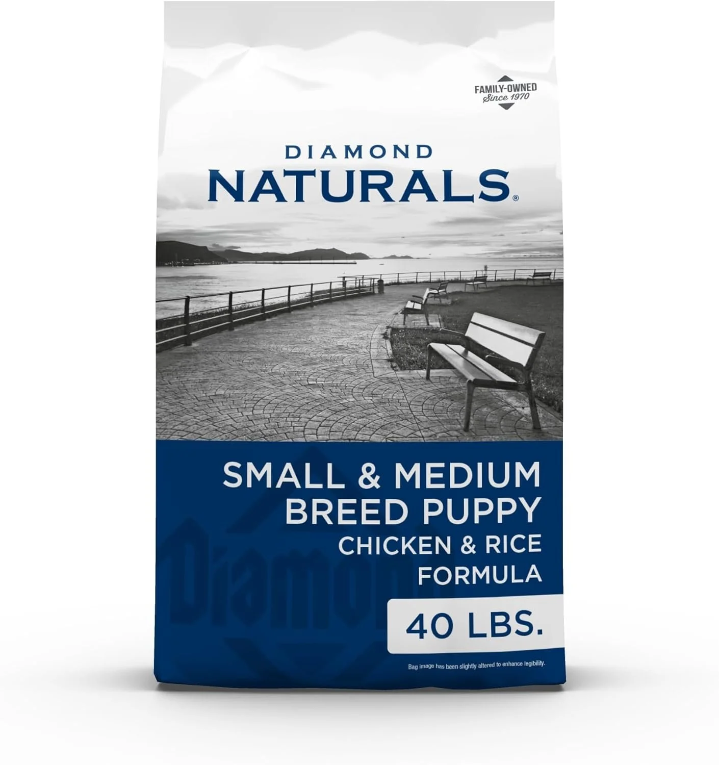 DiamondSmallMedBreedPuppyChickenRice40lbBagFront.jpg