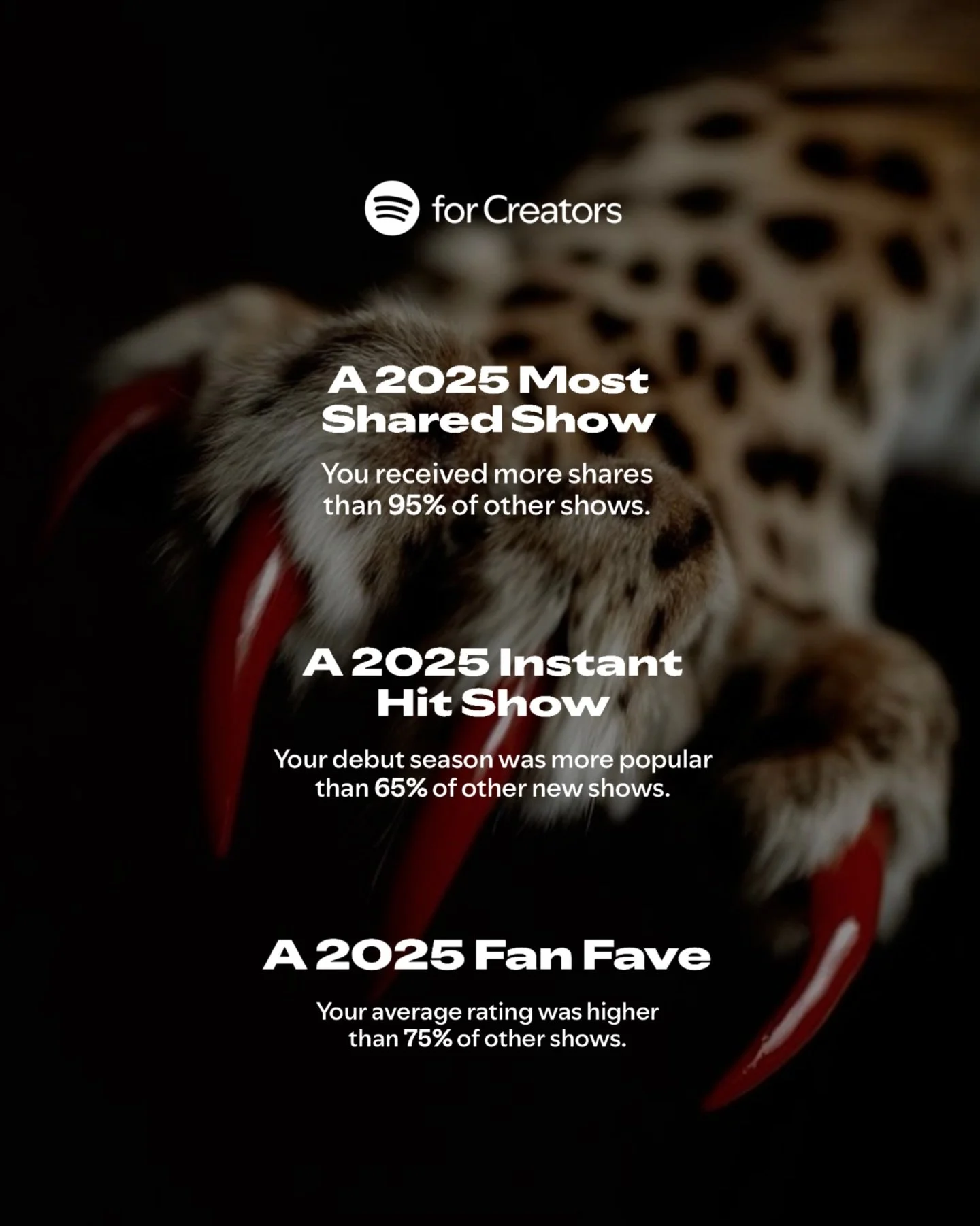 You&rsquo;ve probably heard of @spotify wrapped, right?

We managed to bag not just one, but three awards&hellip;

🏆 A 2025 Most Shared Show

🏆 A 2025 Instant Hit Show

🏆 A 2025 Fan Fave

#spotifywrapped @spotifypodcasts @spotifyforcreators