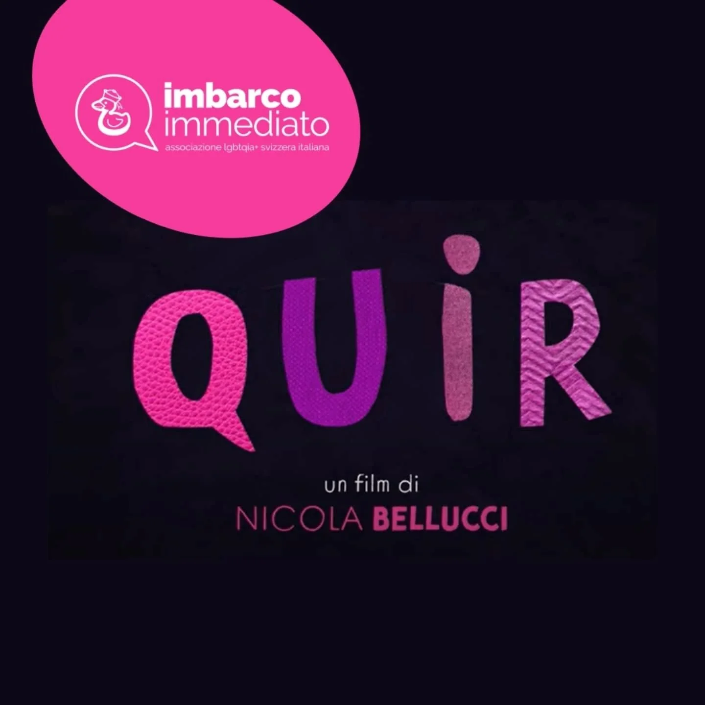Il legame tra Imbarco Immediato e il cinema &egrave; sempre stato molto forte e l'uscita nelle sale cinematografiche ticinesi del film &laquo;Quir&raquo;, molto apprezzato anche al recente Film Festival di Locarno, &egrave; per noi un appuntamento im