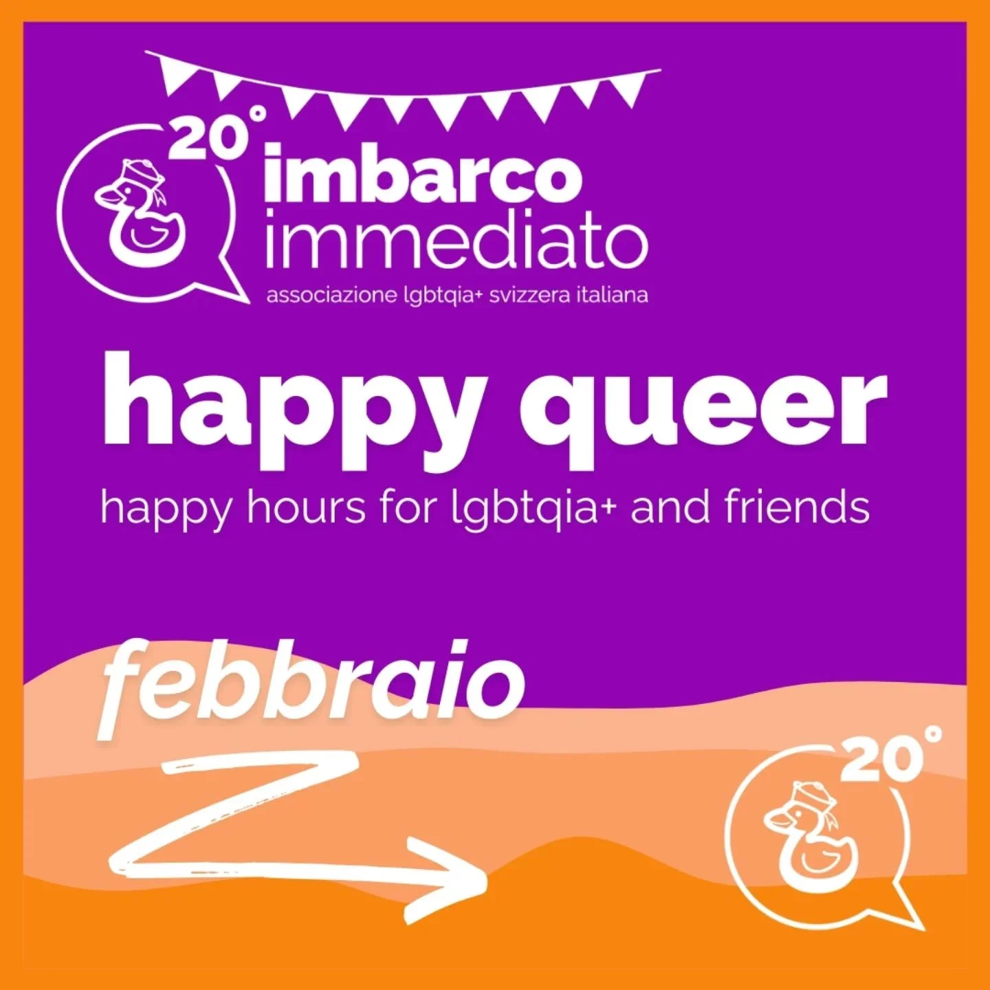 🎈🎉🎊🎉🎈
Inauguriamo questo anno molto speciale per Imbarco, che compie 2️⃣0️⃣ anni, con uno sprintissimo HAPPY QUEER in una delle location che ci ha gi&agrave; calorosamente ospitati! Tra i festeggiamenti di carnevale🪅 ecco che casca proprio a pe