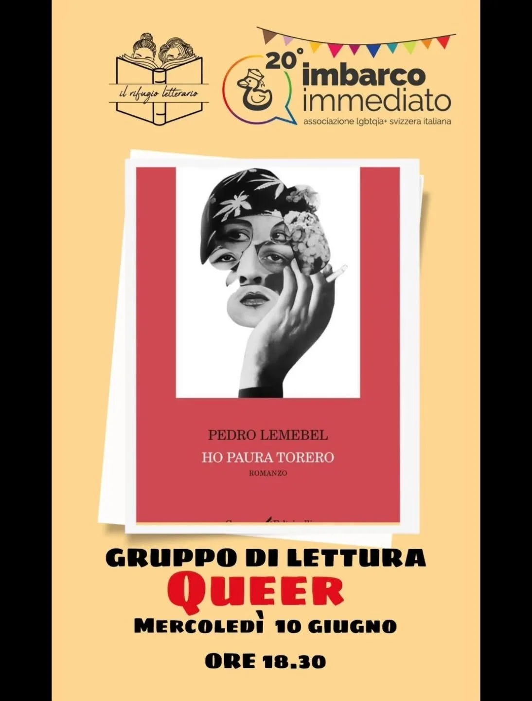 📚✨ Torna il nostro Gruppo di Lettura Queer! ✨📚

Per questo incontro parleremo di Ho paura torero, il romanzo intenso, poetico e irriverente di Pedro Lemebel che intreccia amore, politica e resistenza nella Cile della dittatura.

🗓 Mercoled&igrave;