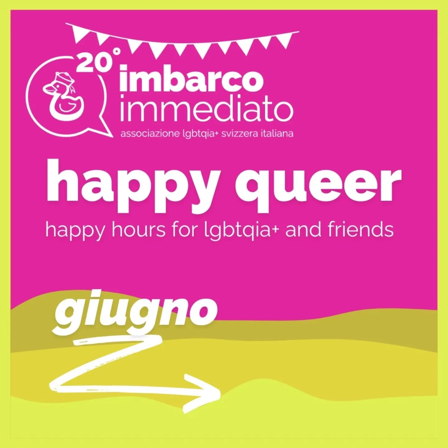 Al nostro mese del pride🌈 si aggiunge una data! Torniamo nella splendida location del @baraonda_lidodimagadino per un friday HappyQUEER! 🥂🌴 Generoso buffet offerto e musica live con gli amici @alma_acoustic 🎶

🗓 QUANDO??
VENERD&Igrave; 19 Giugno