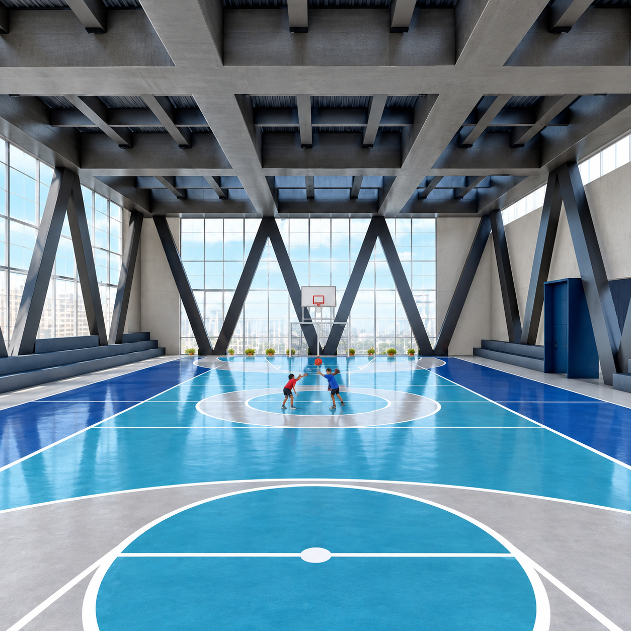 Gimnasio moderno con cancha azul.png