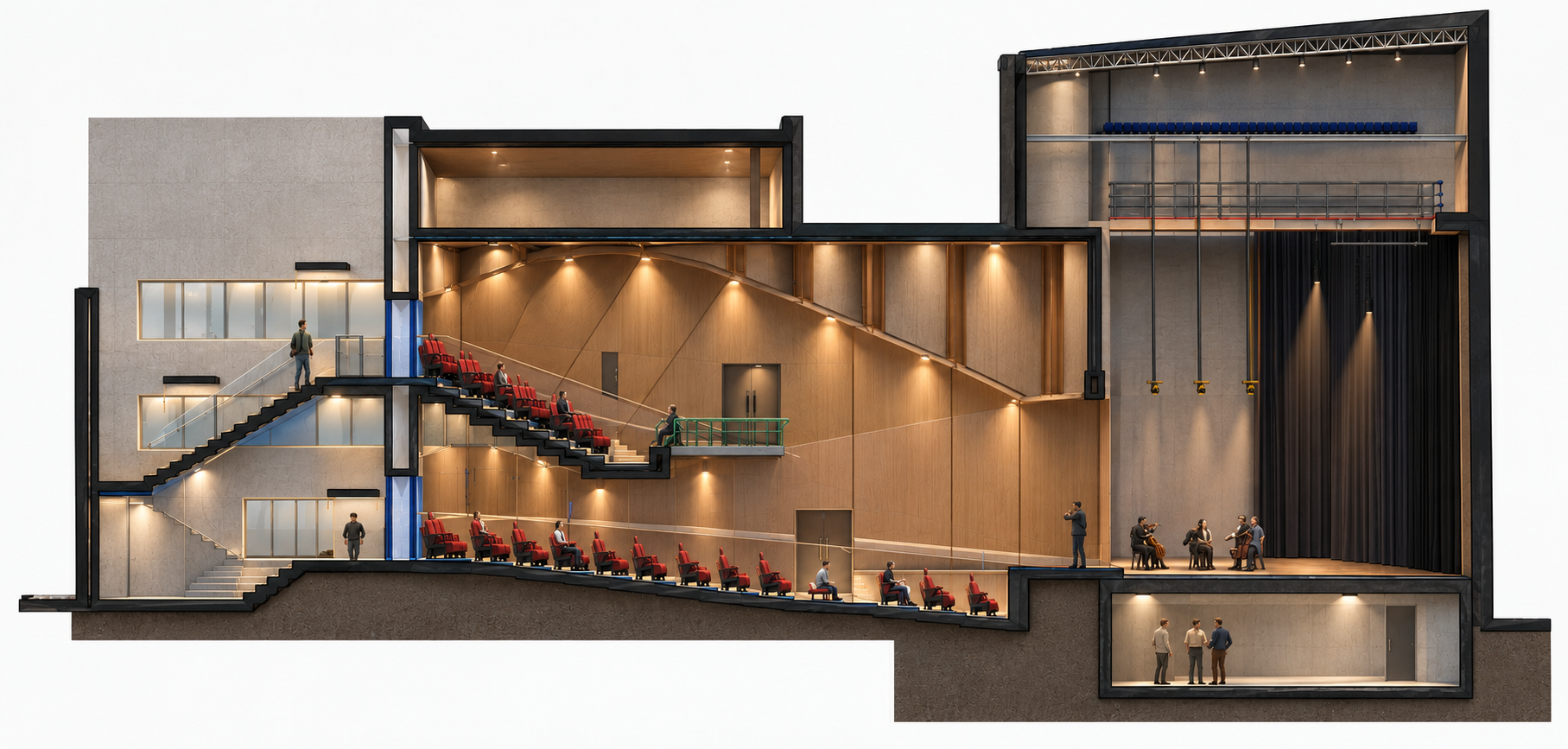 Sección arquitectónica de teatro moderno.png