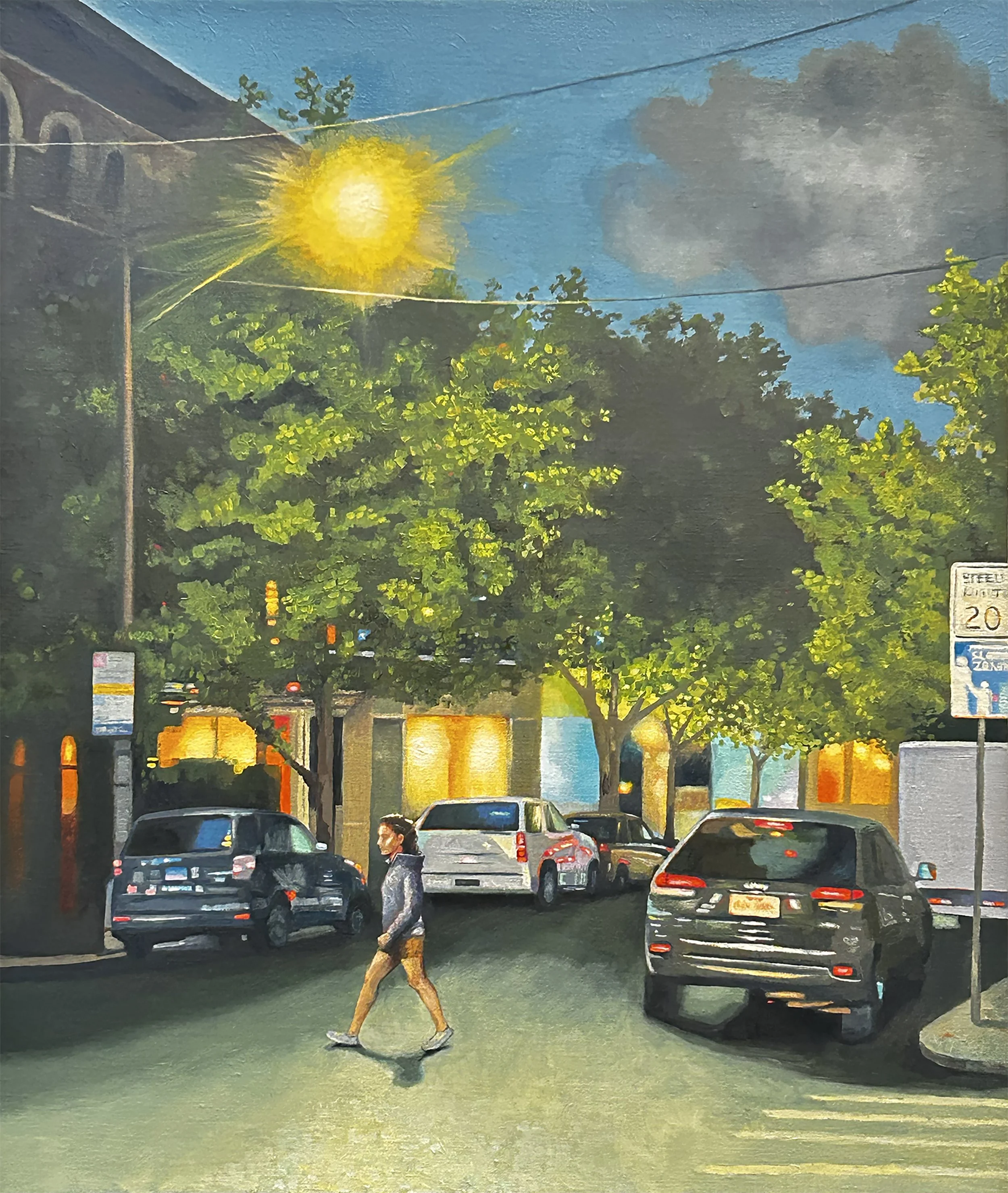 On the Edge of Night, 20" x 24", Oils on Linen