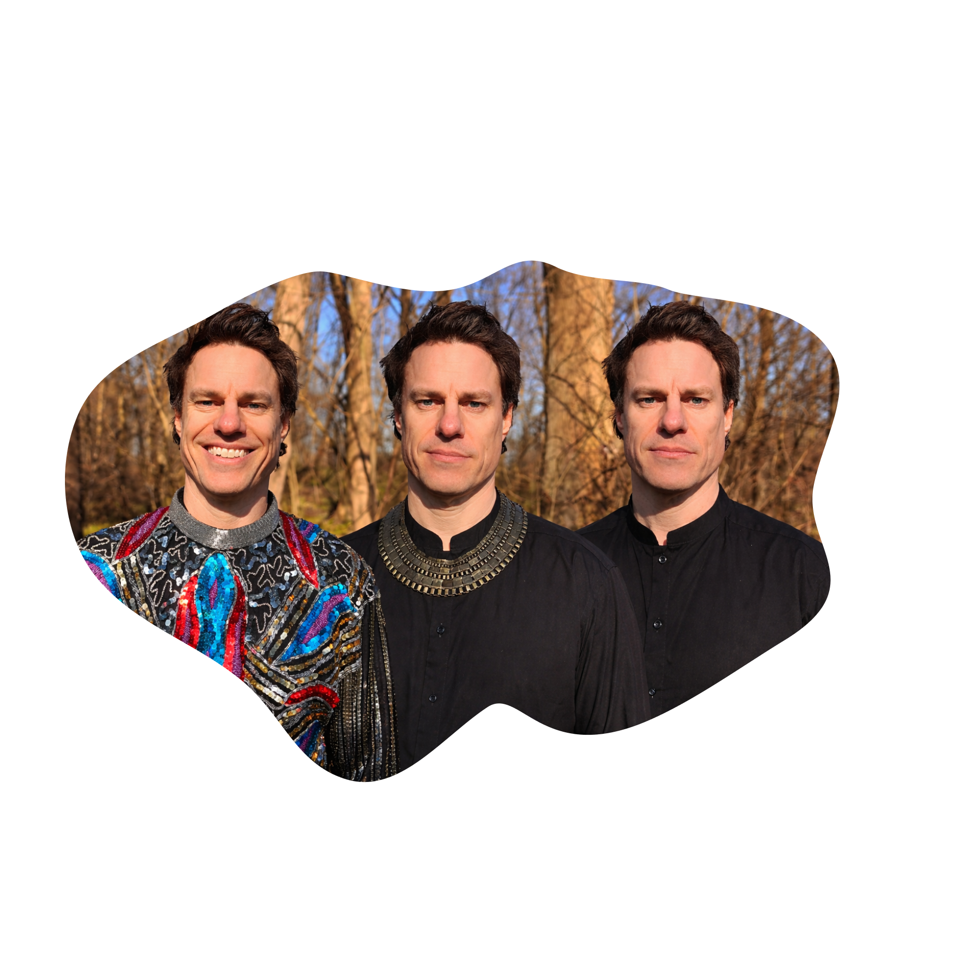 3 vertioner af Anders Stjernholm i forskellige præste outfits