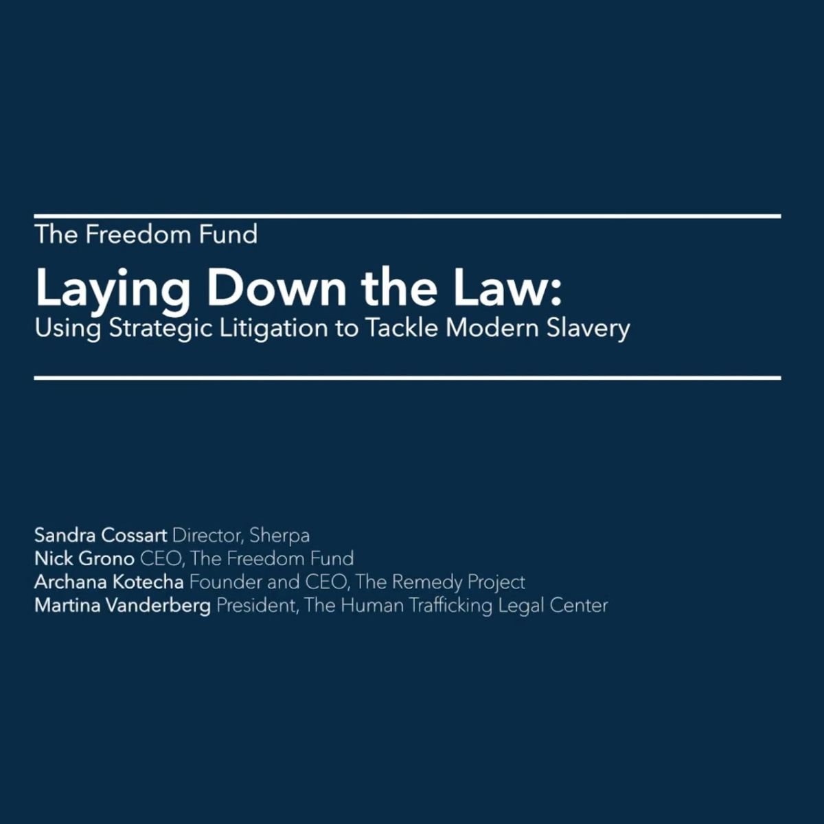 Webinar - Laying Down the Law: Using Strategic Litigation to Tackle Modern Slavery