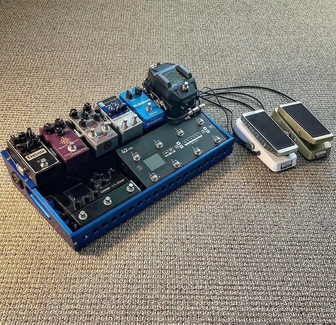 This is the prototype CarryOn pedalboard &amp; TravelCase I made. 
My son needed a board that could be loaded with essential pedals that would stand up to all the rigors of being on the road and touring, all while being carried onto a plane. 
This ri