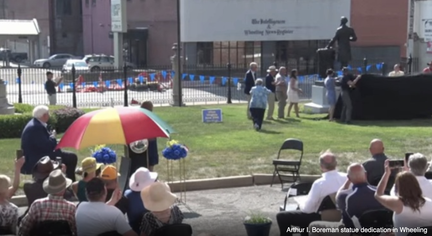 WV Metro News: Gov. Justice unveils statue honoring first governor, Arthur I. Boreman in Wheeling