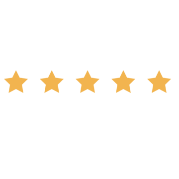 Five gold stars with the word 'rating' below.
