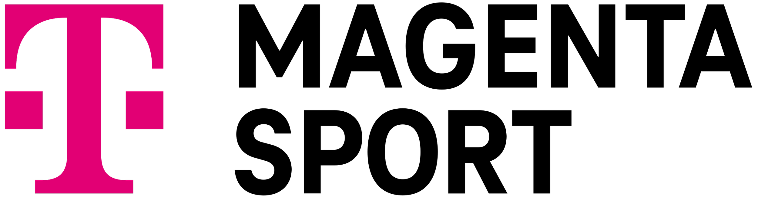 Das Logo eines Telekommunikationsunternehmens mit magentafarbenem T auf schwarzem Hintergrund.