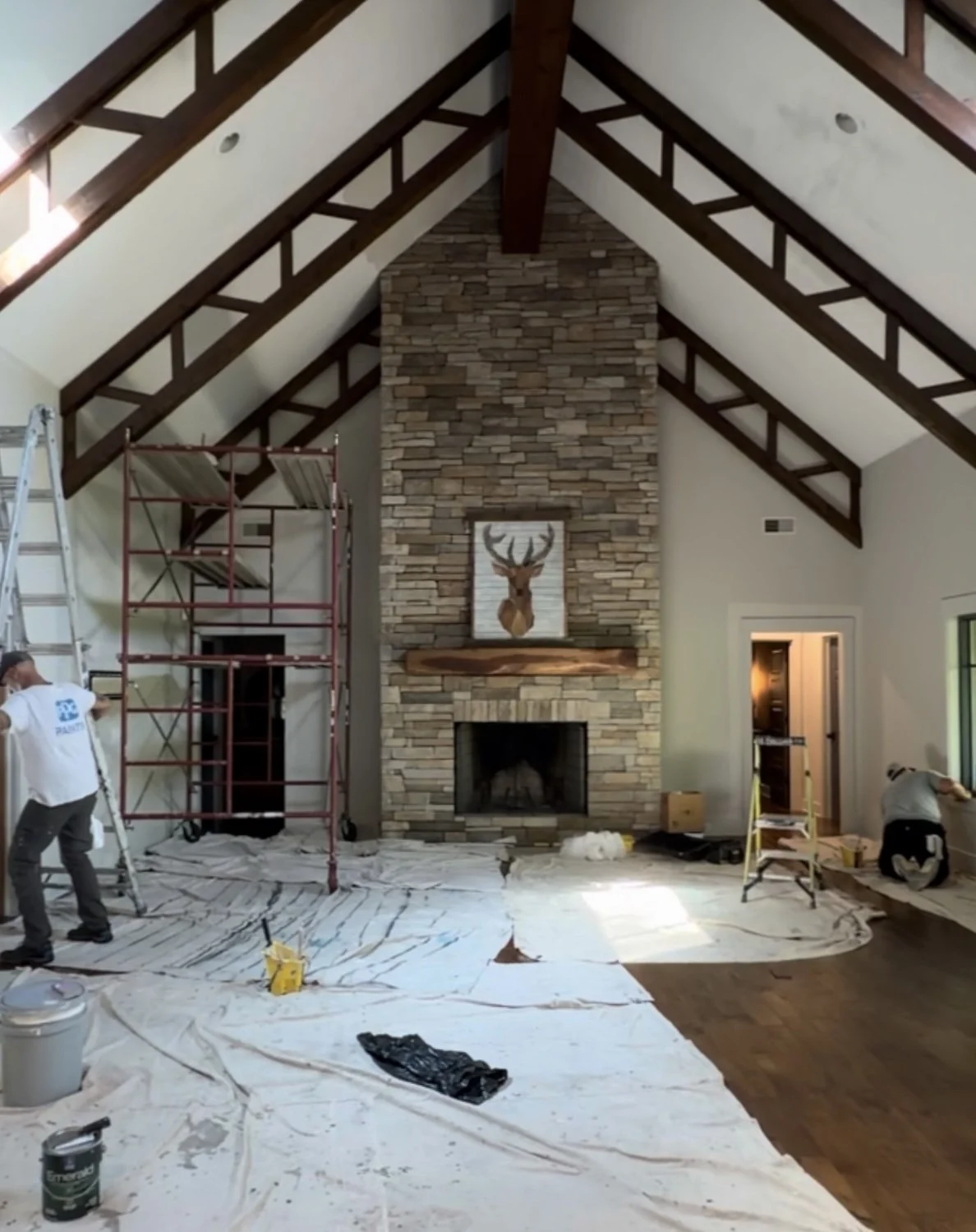 Painting 22 ft ceilings 