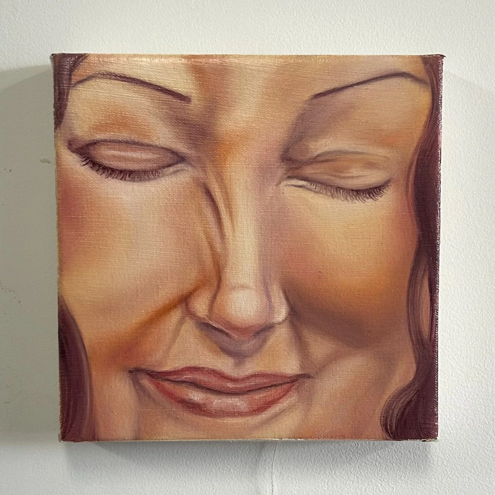"i often think of yellow roses", oil on canvas 8x8 inches
