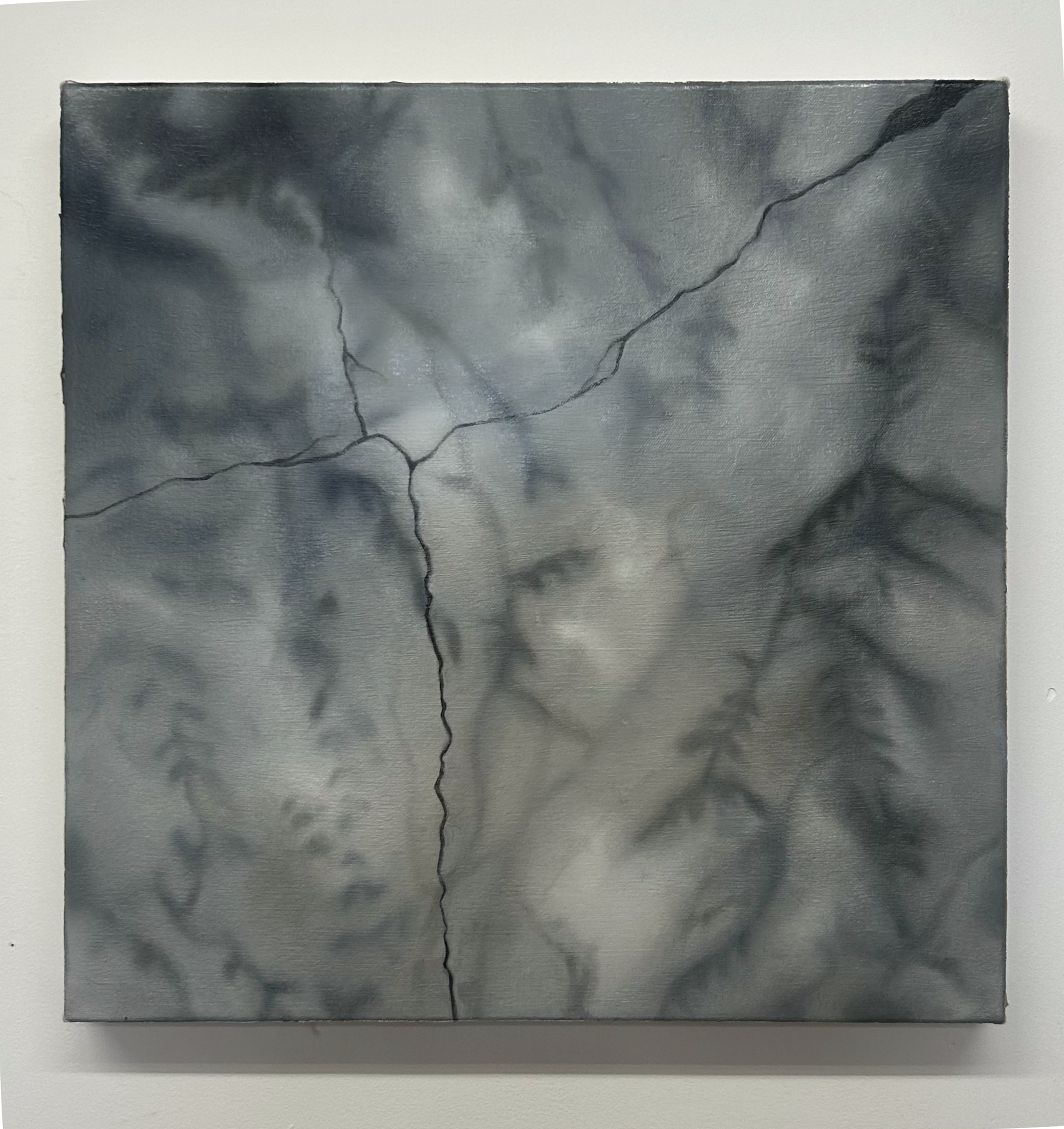 "beneath the summer moon, i think of you", 18x18 inches, oil on canvas