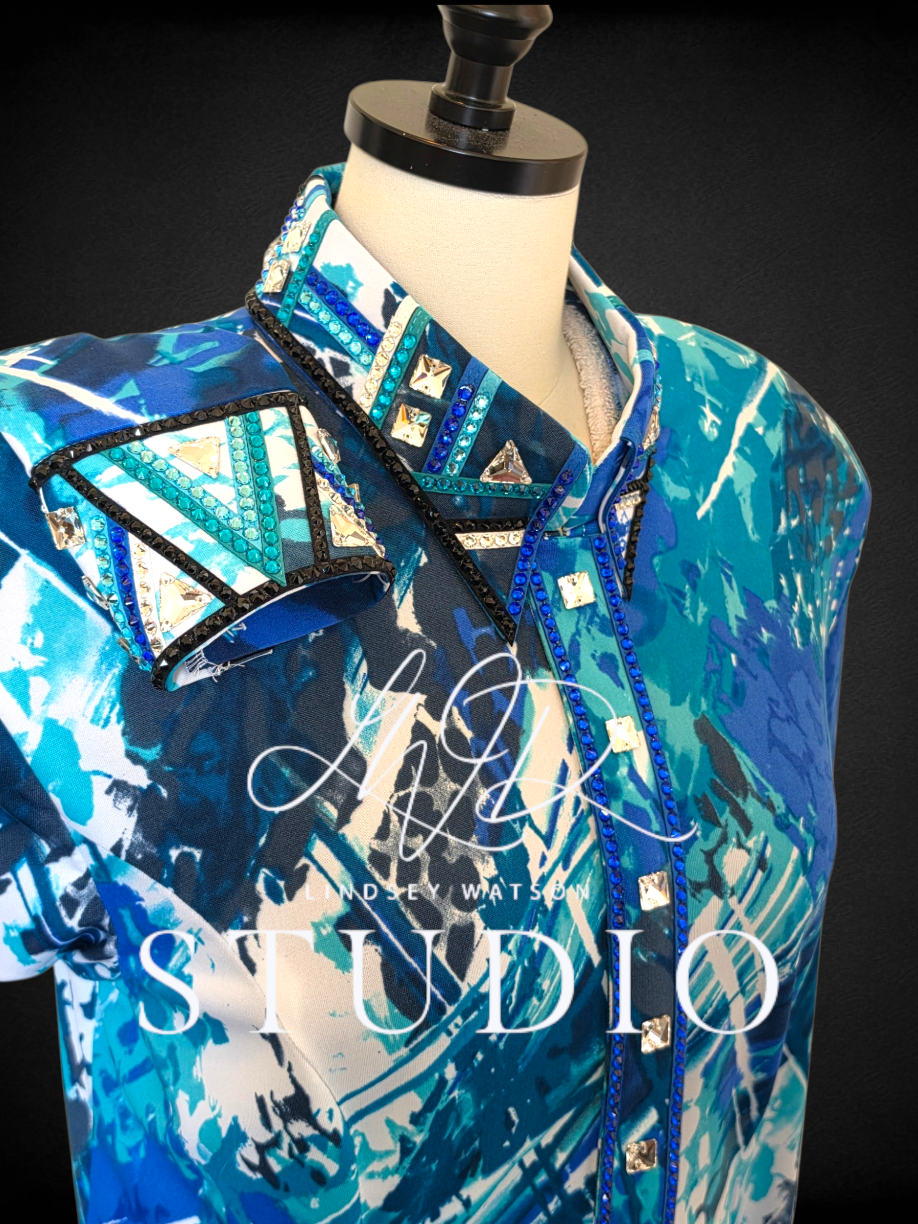 XL Royal, Navy, Teal, Black, and White Day Shirt
