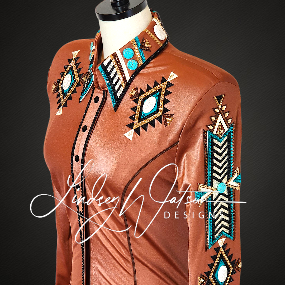 Copper, Brown and Turquoise Day Shirt