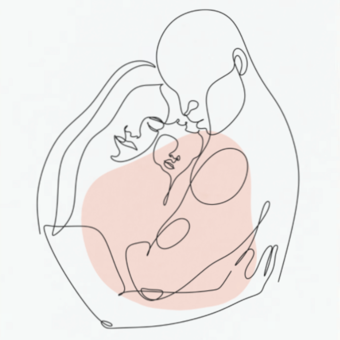 Florida-based family support line drawing representing parent programs and child development education