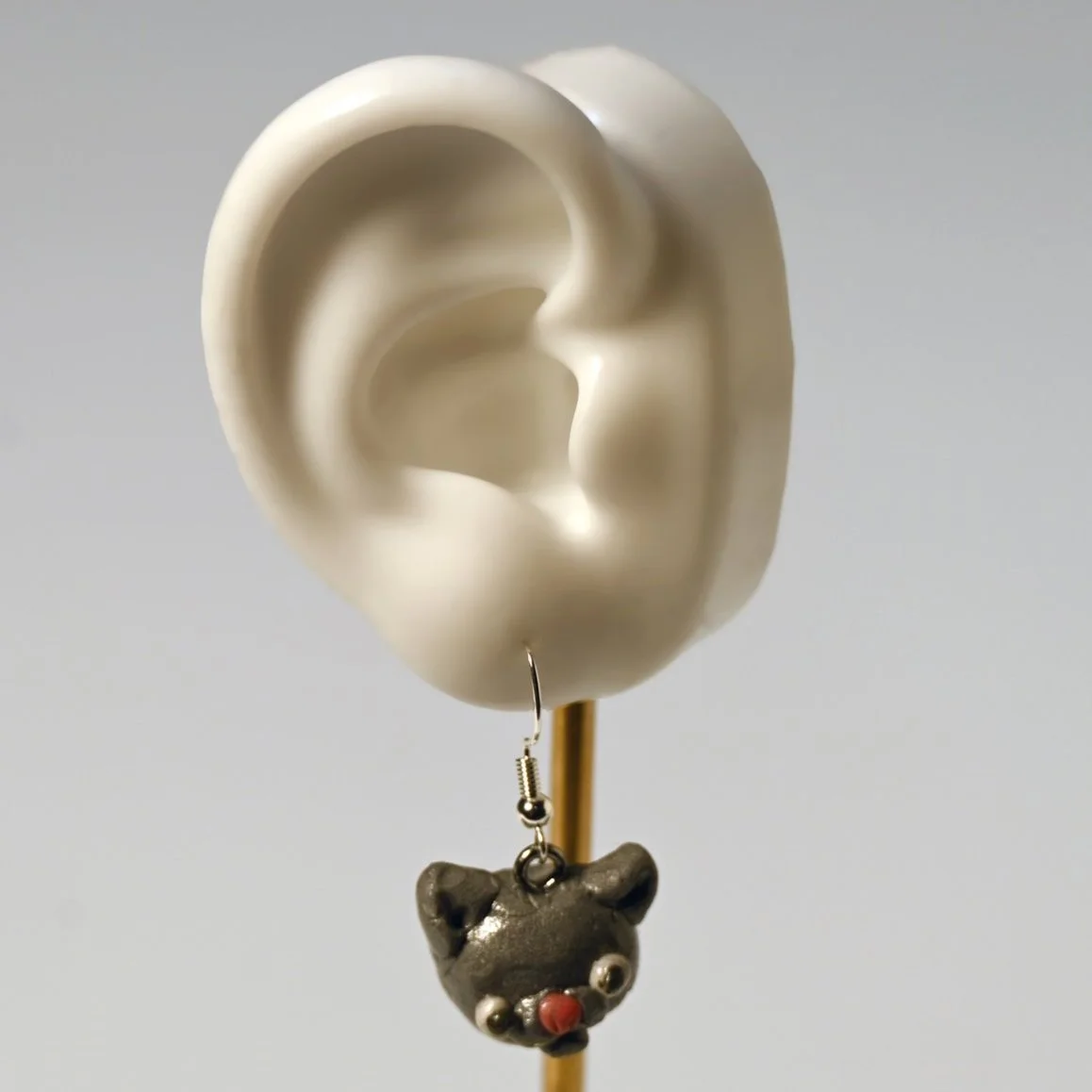 Grey Cat Earrings
