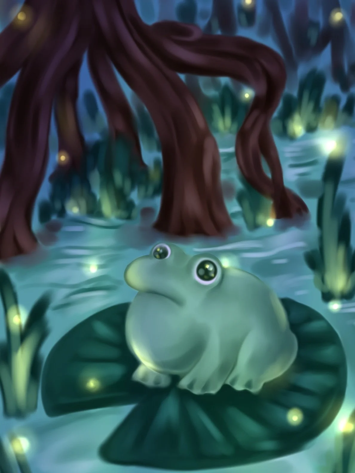 Frog And Fireflies
