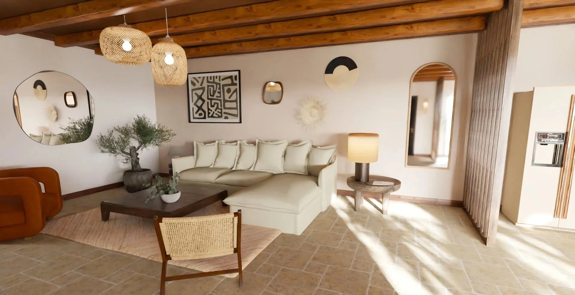 Projet Casa E Olivi - Vue 3D - Salon