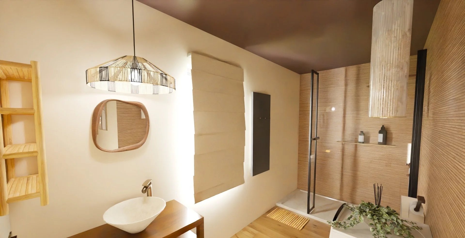 Projet Casa E Olivi - Vue 3D - Salle d'eau chambre d'ami