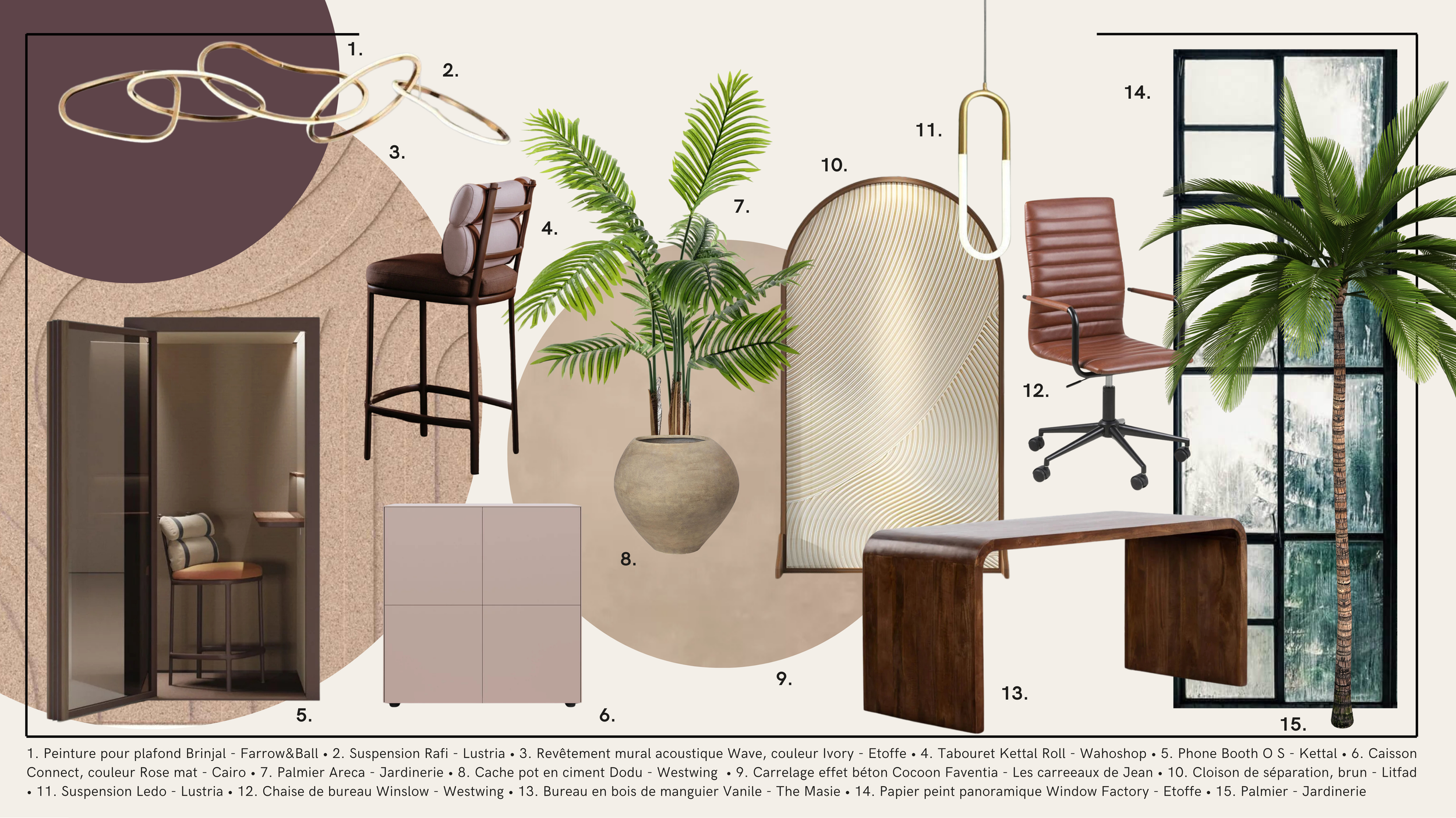 Projet Jardin d'hiver - Planche sélection - Salle de coworking