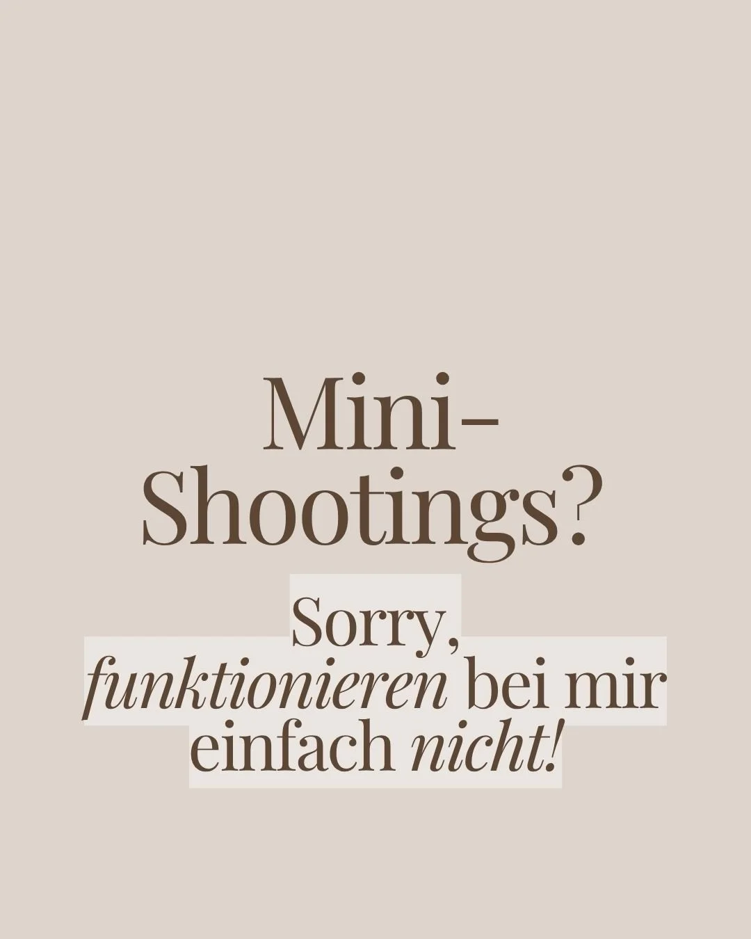 &bdquo;Mel, ich liebe minis eigentlich so sehr - aber ich habe es immer und immer wieder versucht - aber ich hab es dran gegeben.
Sie sind chaotisch, am Ende des Tages ist man platt, man ist nur noch gefrustet weil irgendwie nix h&auml;ngen bleibt. ?