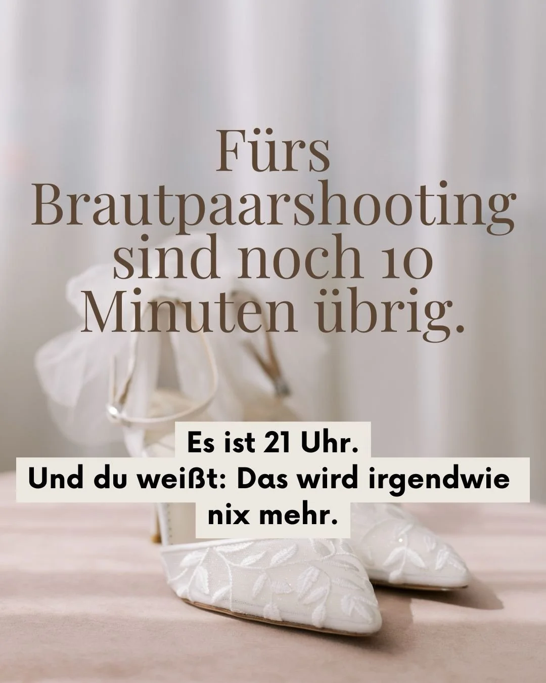 Das mit dem Brautpaarshooting ist mir fr&uuml;her echt passiert.
Und ich sa&szlig; abends im Auto und hab gedacht: &bdquo;oh maaaaaaannnnnn&hellip;.. hoffentlich sind da jetzt genug Bilder dabei.&ldquo; 😔

Am besten echt noch schnell an den Rechner 