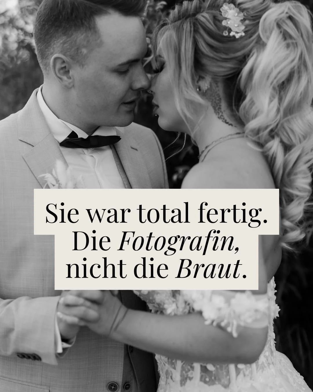 Die Hochzeitssaison ist gestartet &ndash; und ich bekomme gerade so viele Nachrichten zu diesem Thema. 💔

Von Fotografinnen, die nach Hause kommen und das Gef&uuml;hl haben, sie h&auml;tten was vergessen, was &uuml;bersehen, was nicht festgehalten.
