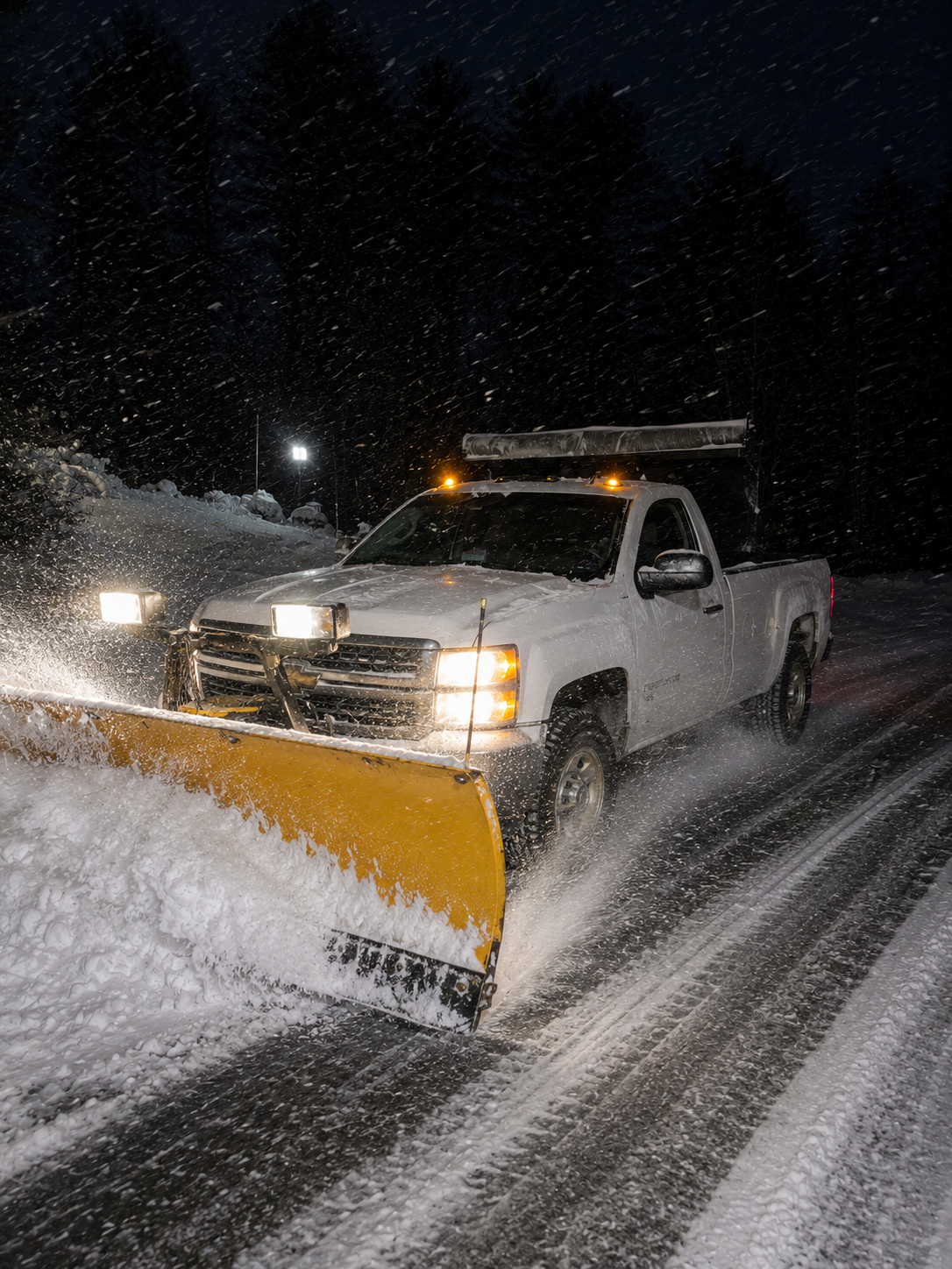Snow plowing during considerable snowstorm