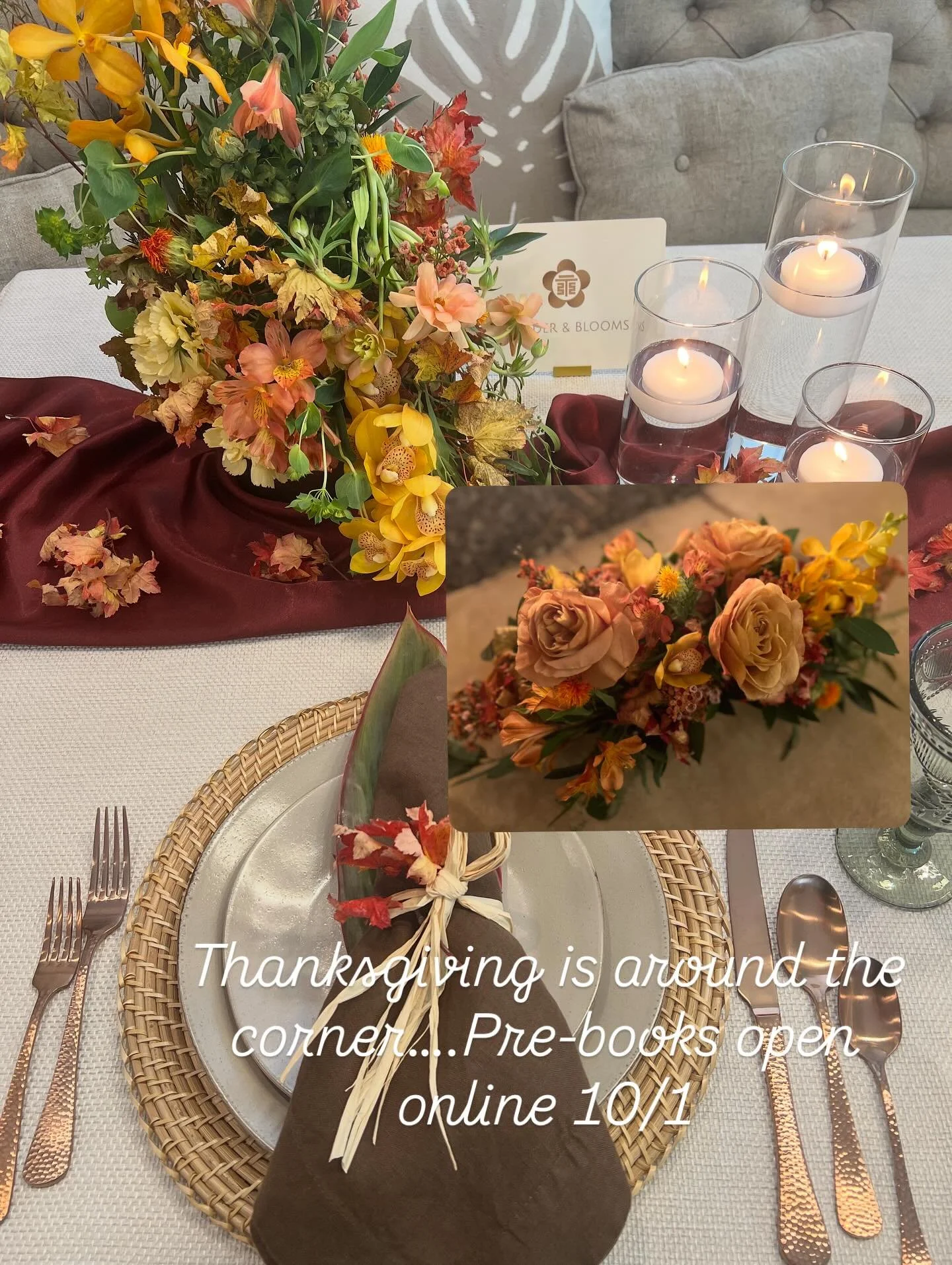 Hosting this year? Pre-book online at BuilderAndBlooms.com 10/1 through 10/31.