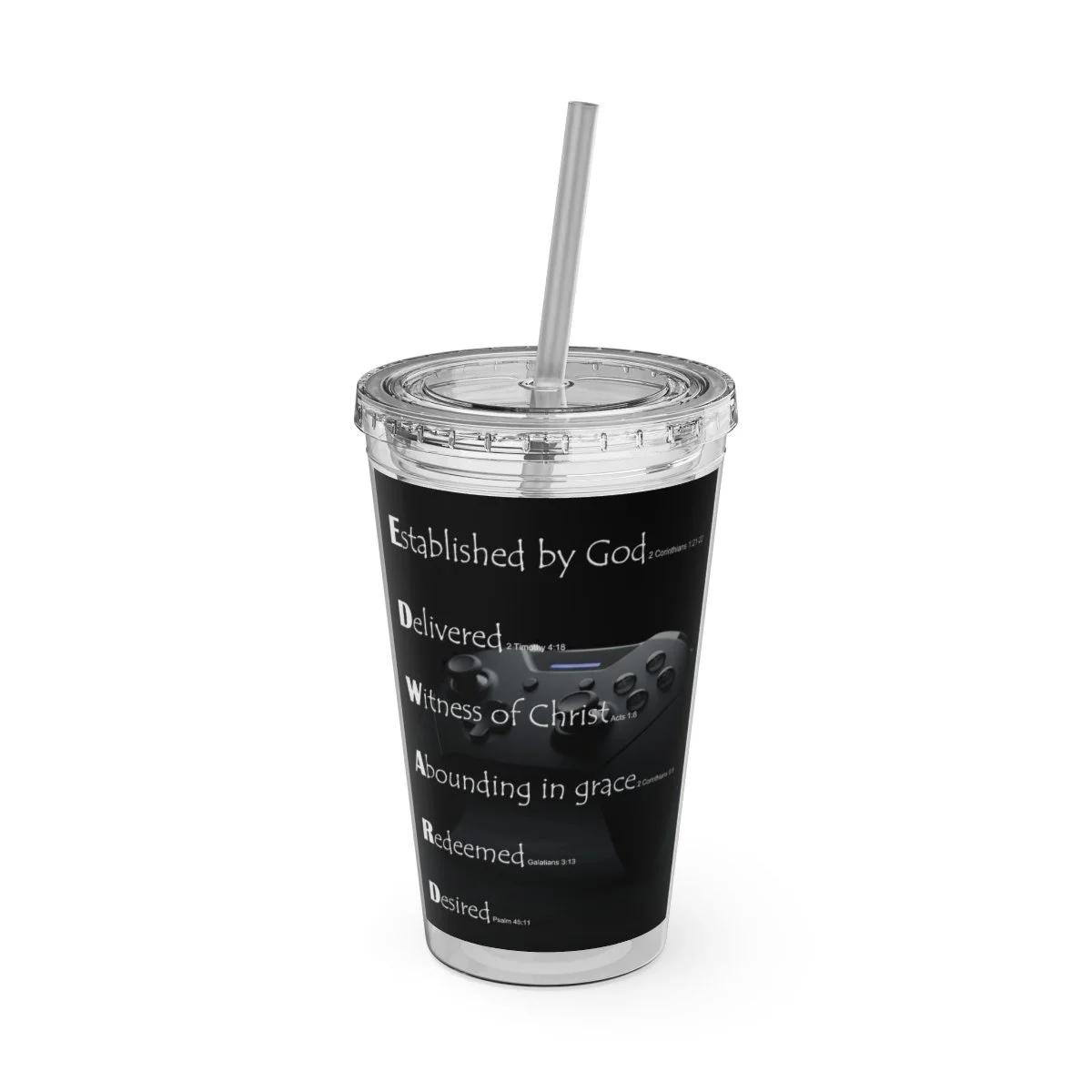 BlessD Personalized Name Art - 16oz Tumbler With Straw - Gaming