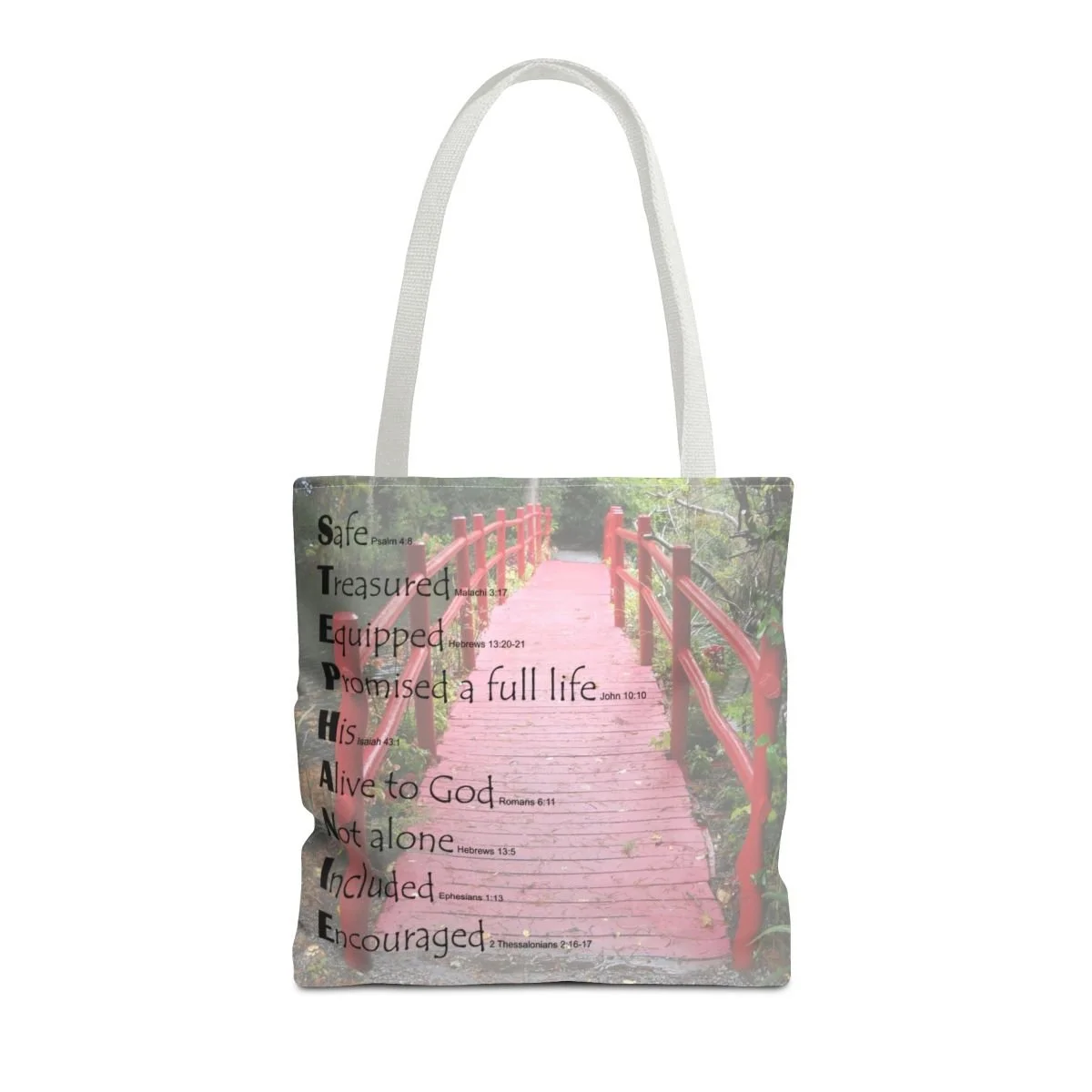 BlessD Personalized Name Art - Polyester Tote Bag - Red Bridge