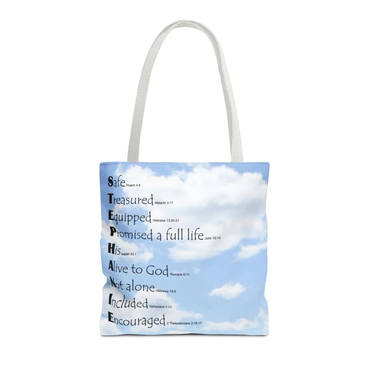 BlessD Personalized Name Art - Polyester Tote Bag - Clouds n Sky