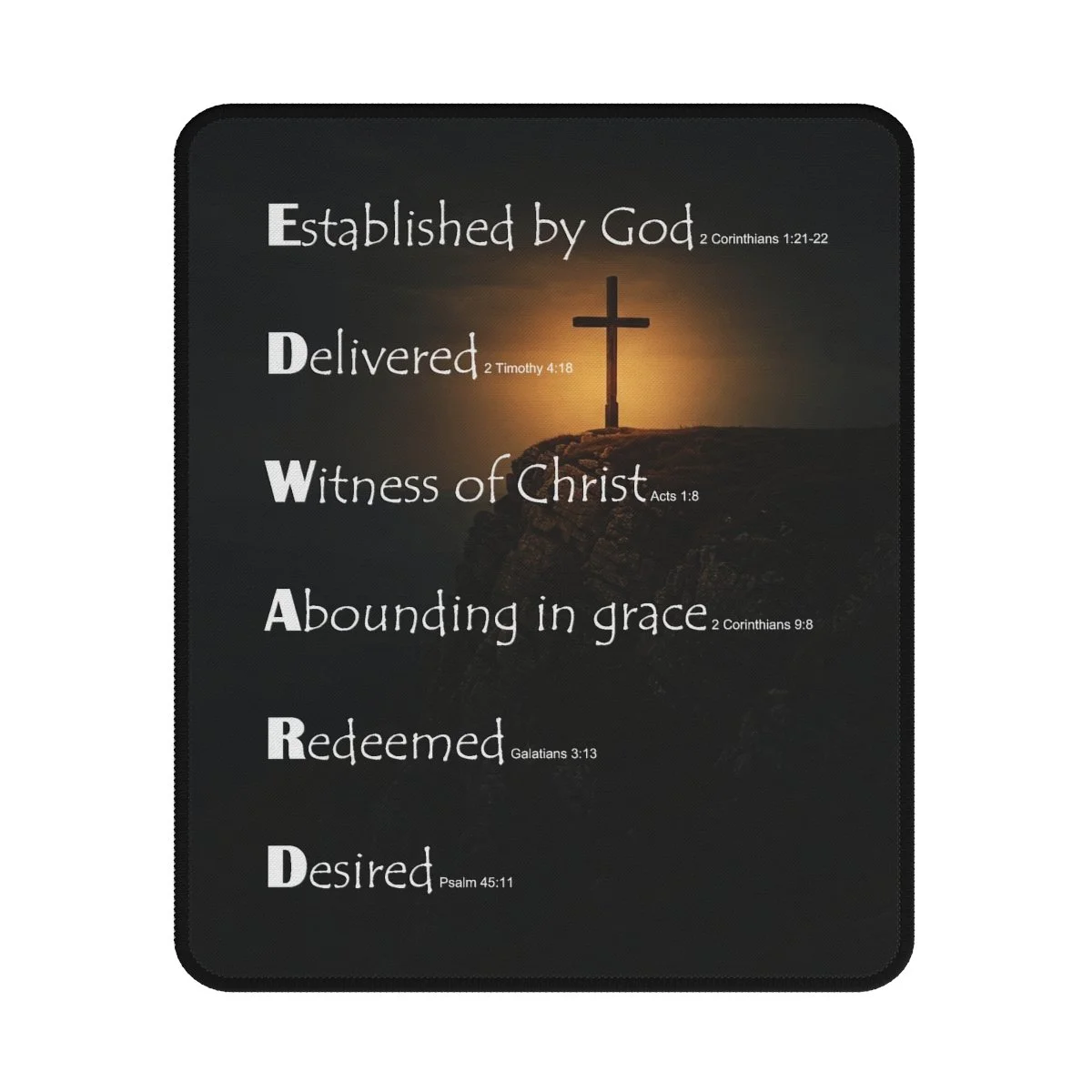 BlessD Personalized Name Art - Gaming Mouse Pad - Cross On A Hill