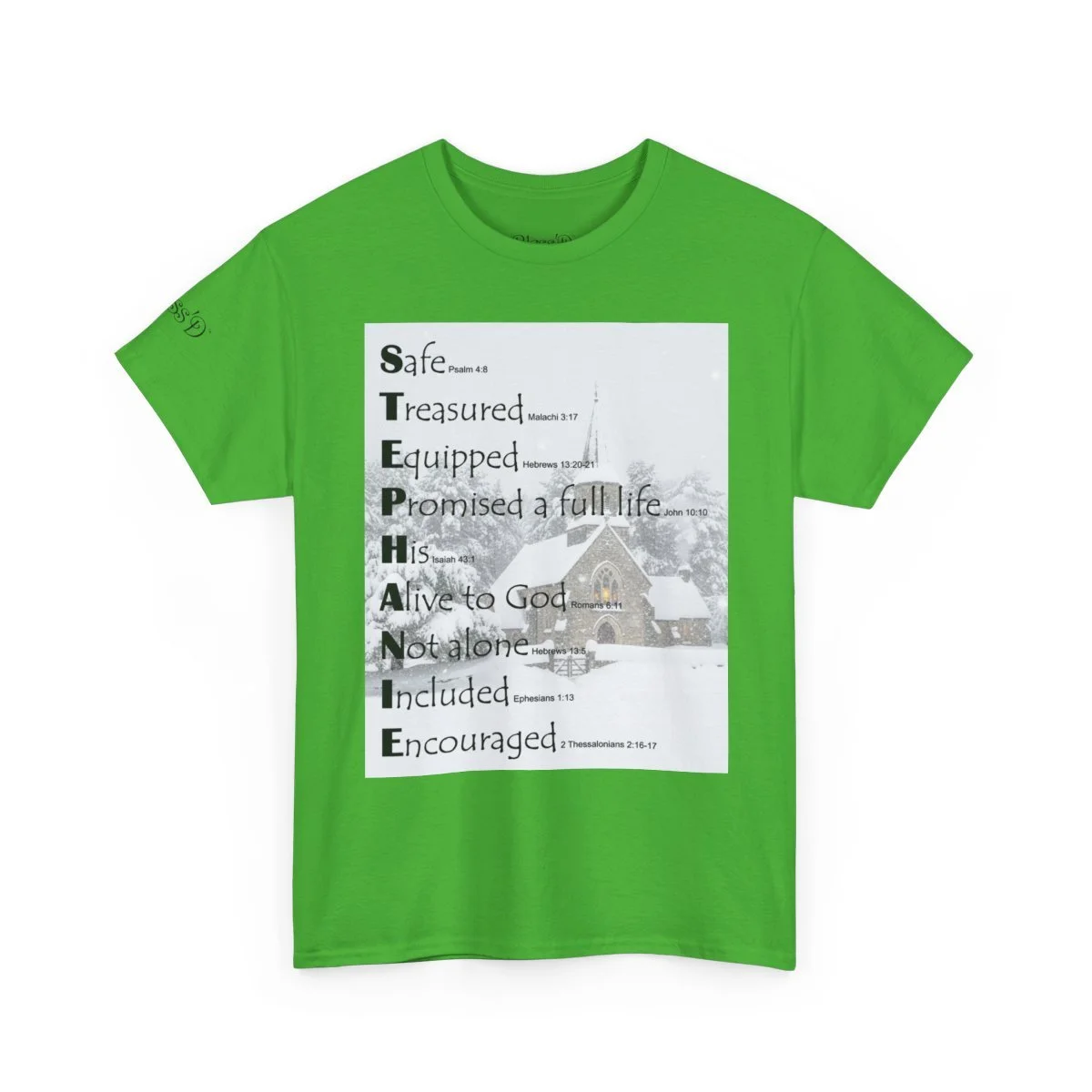 template-blessd-personalized-name-art-adult-t-shirt-church-in-winter-bold-green-1.jpg