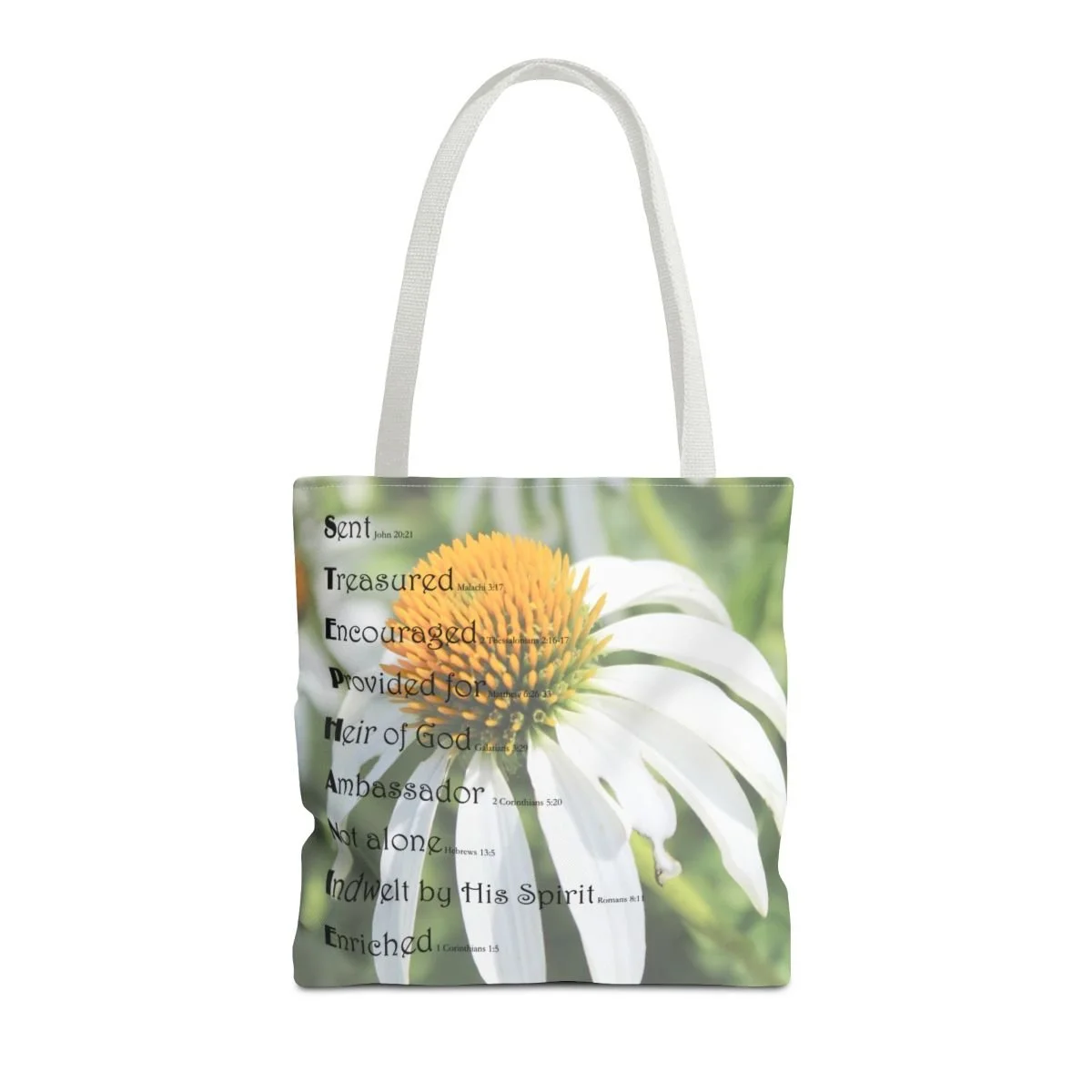 BlessD Personalized Name Art - Polyester Tote Bag - Daisies