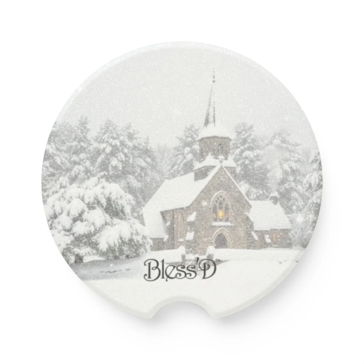 BlessD - Car Coaster - Church In Winter
