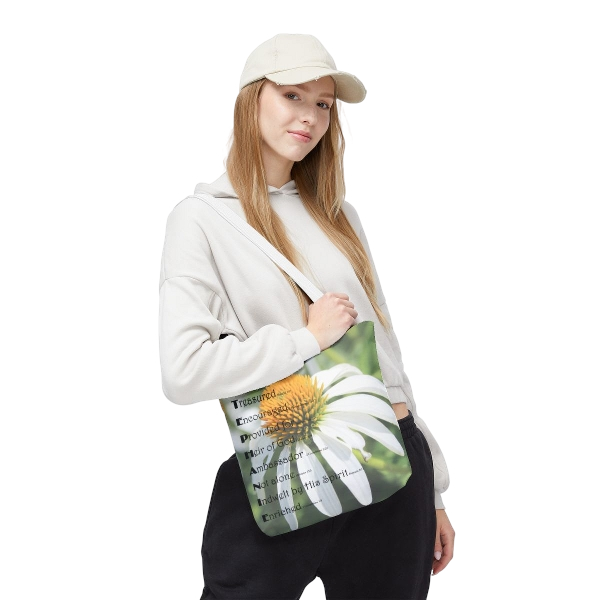 model carrying polyester tote bag