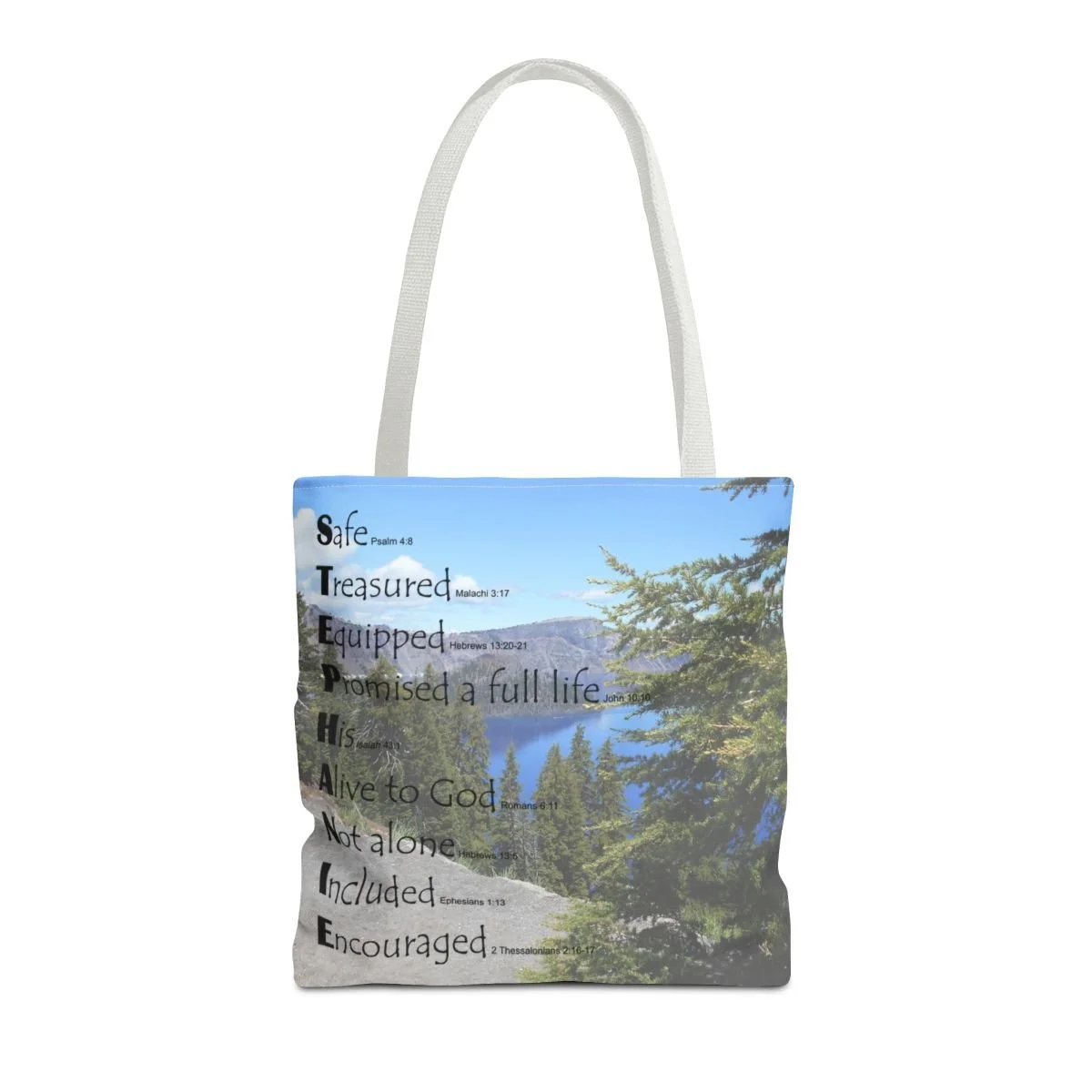 BlessD Personalized Name Art - Polyester Tote Bag -  Crater Lake