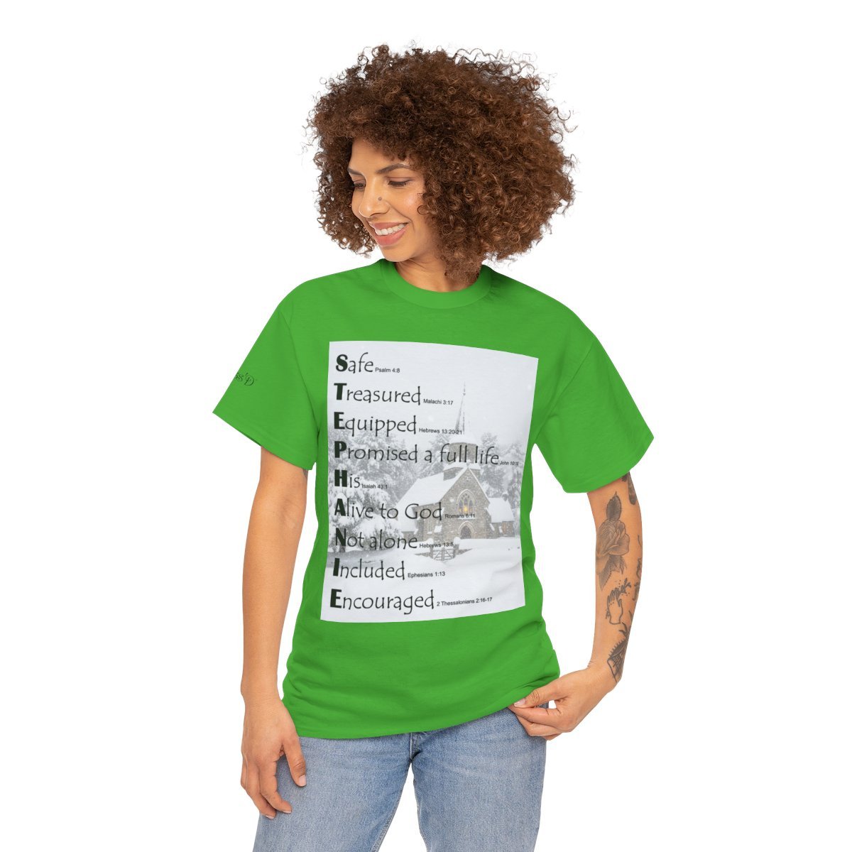 template-blessd-personalized-name-art-adult-t-shirt-church-in-winter-bold-green-2.jpg