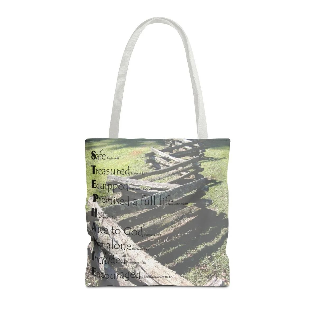 BlessD Personalized Name Art - Polyester Tote Bag - ZigZag Fence