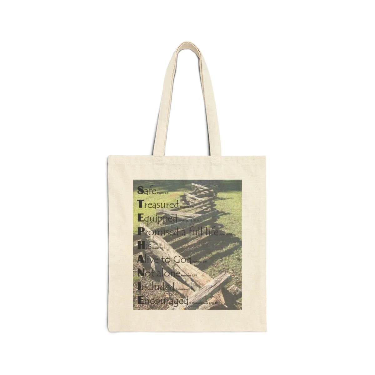 BlessD Personalized Name Art - 15×16 Canvas Tote Bag - ZigZag Fence