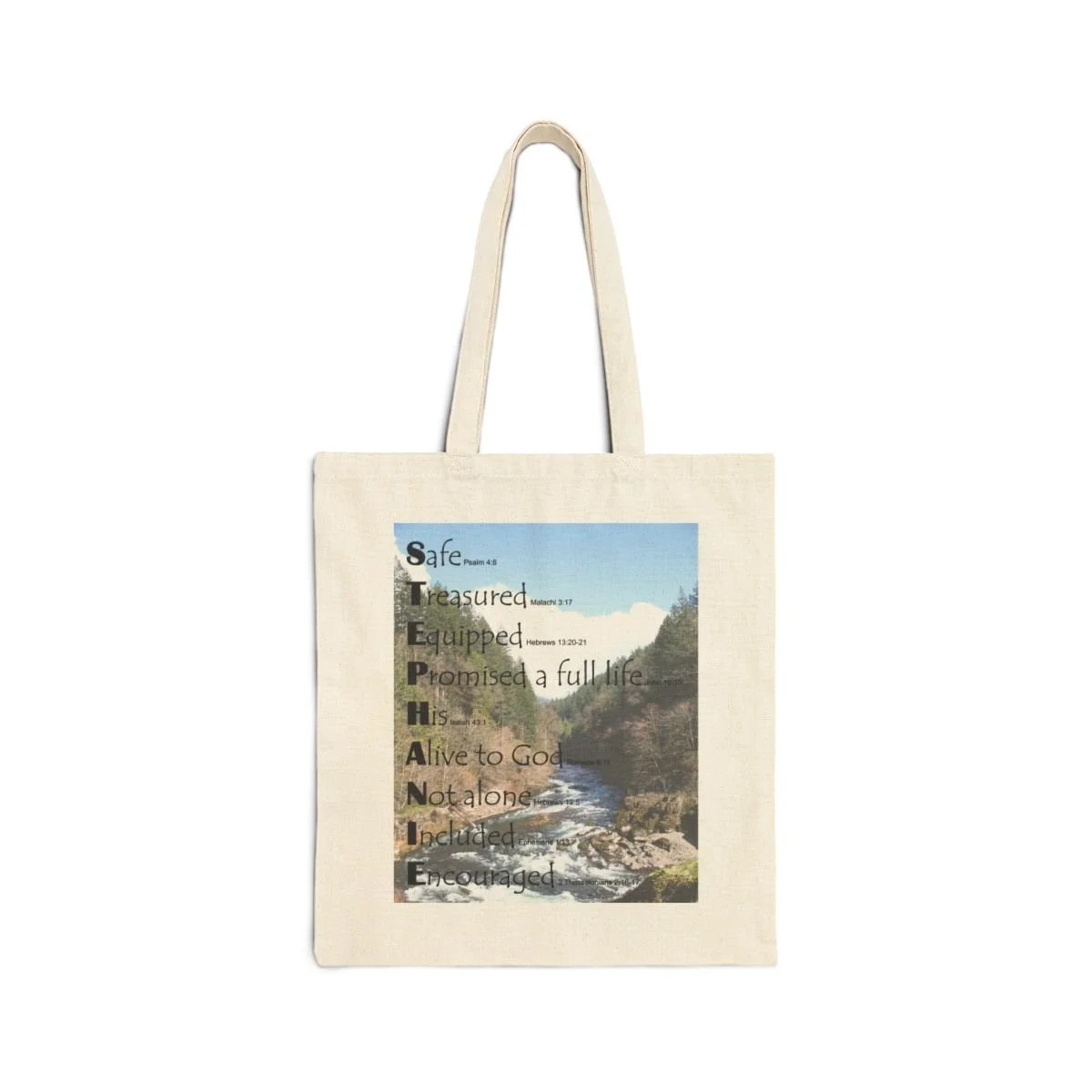 BlessD Personalized Name Art - 15×16 Canvas Tote Bag - North Santiam