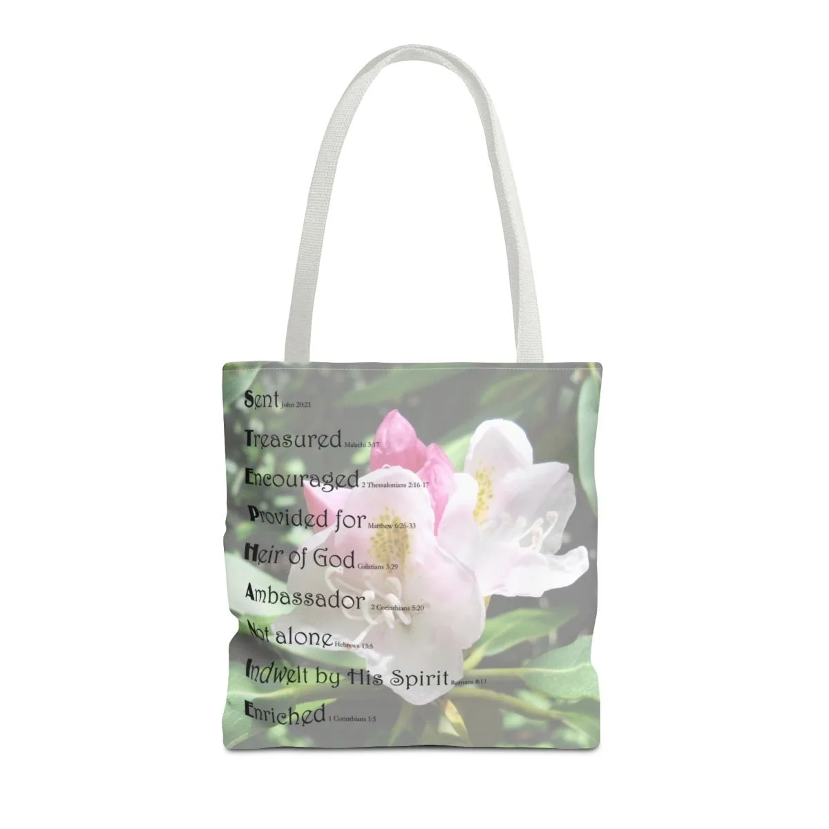 BlessD Personalized Name Art - Polyester Tote Bag - Rhododendron