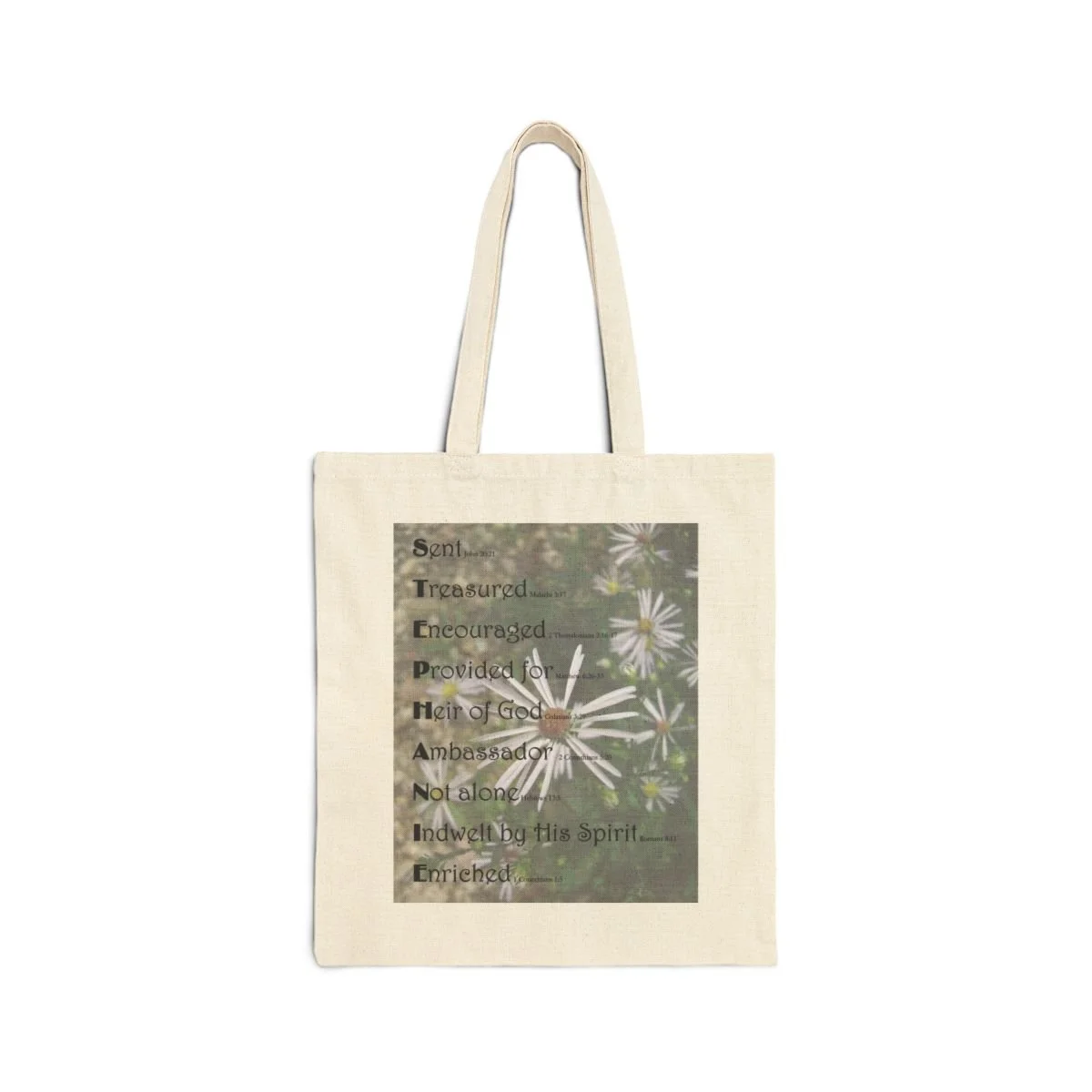 BlessD Personalized Name Art - 15×16 Canvas Tote Bag - Linville Wildflowers