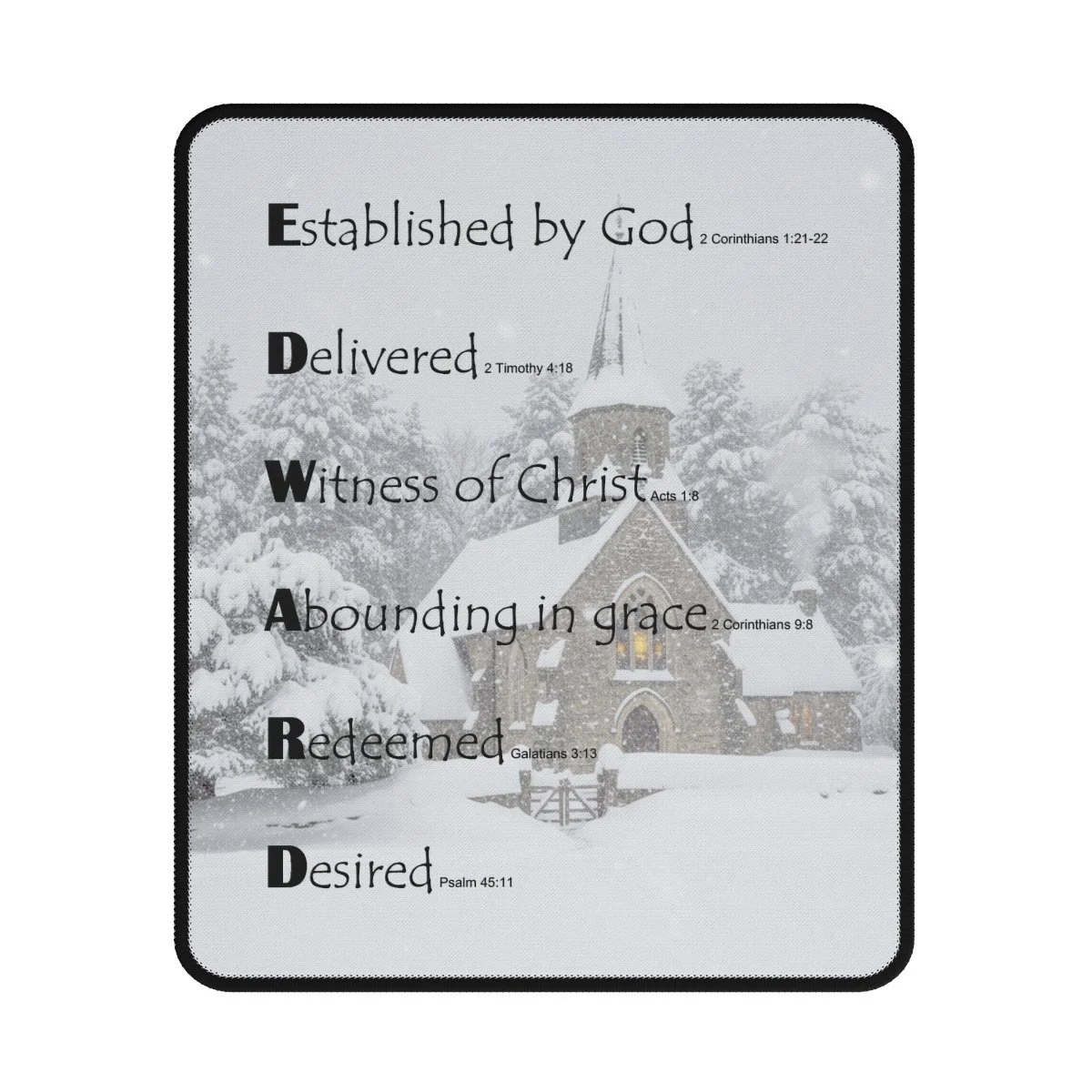 BlessD Personalized Name Art - Gaming Mouse Pad - Church In Winter