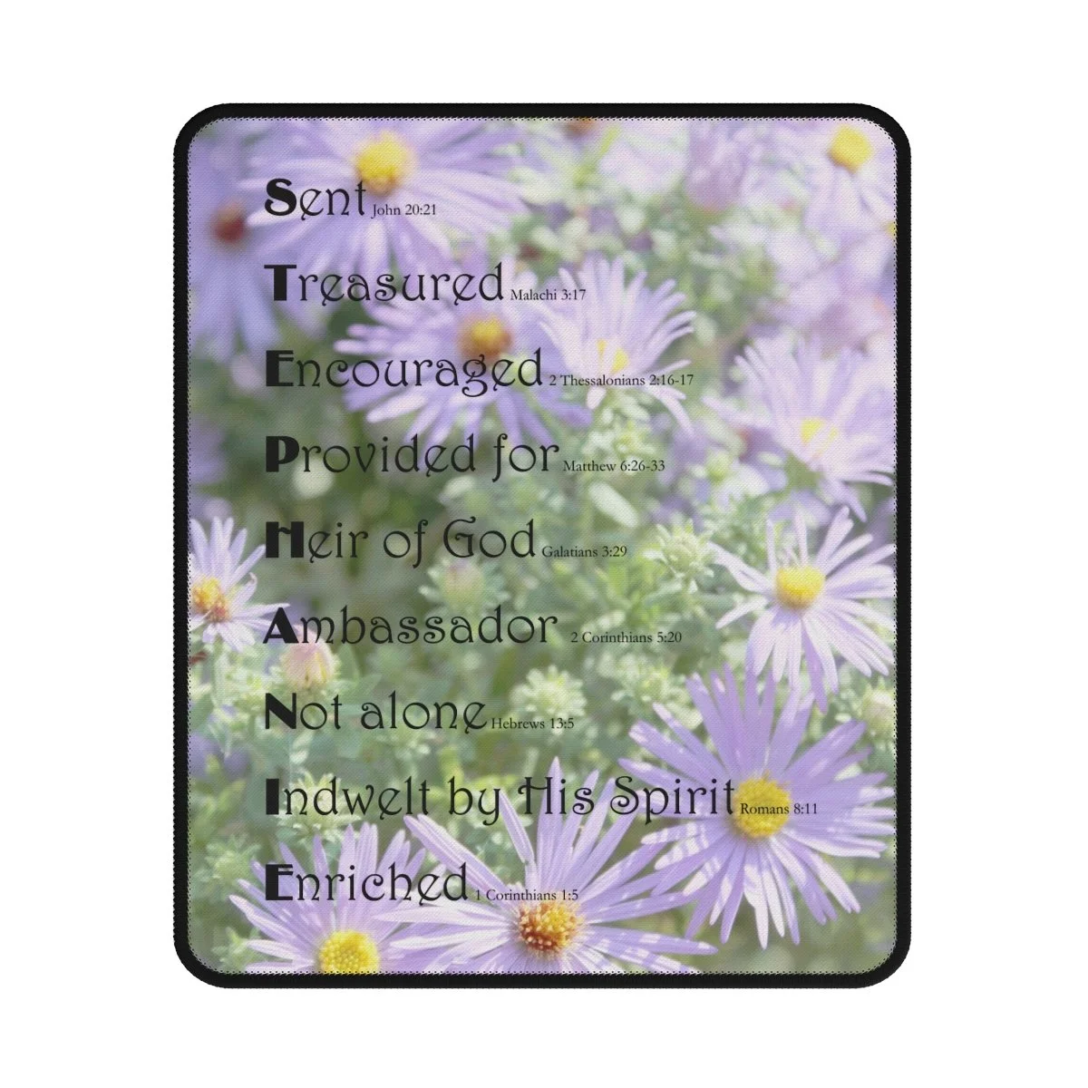BlessD Personalized Name Art - Gaming Mouse Pad - Purple Daisies