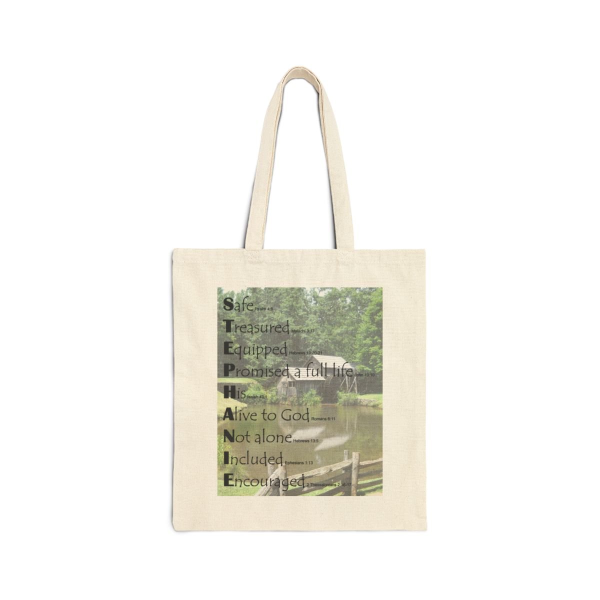 BlessD Personalized Name Art - 15×16 Canvas Tote Bag - Mabry Mill