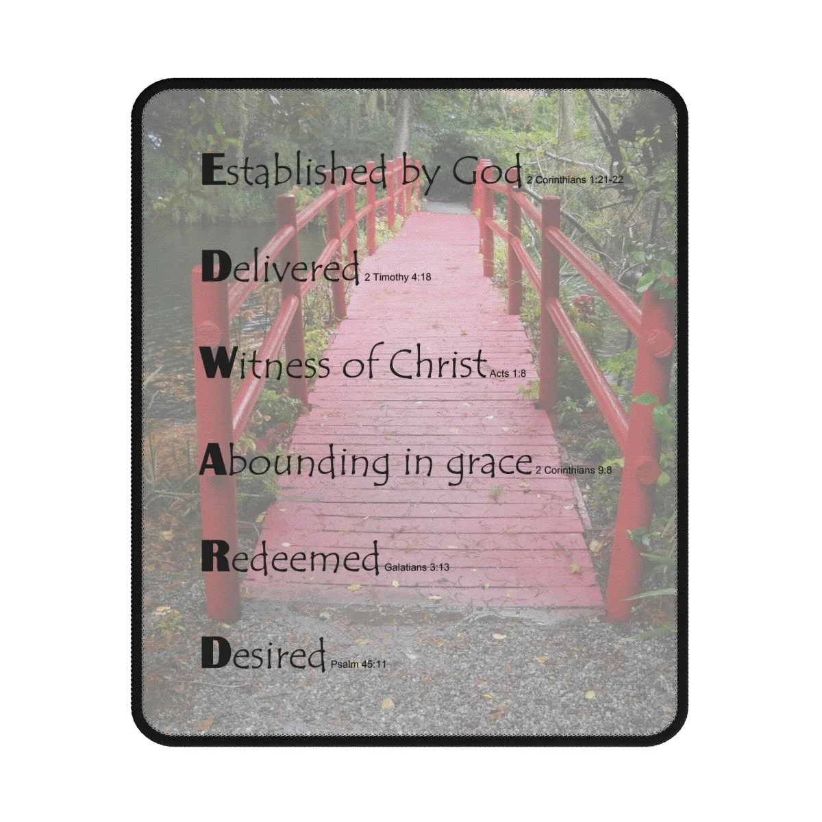 BlessD Personalized Name Art - Gaming Mouse Pad - Red Bridge